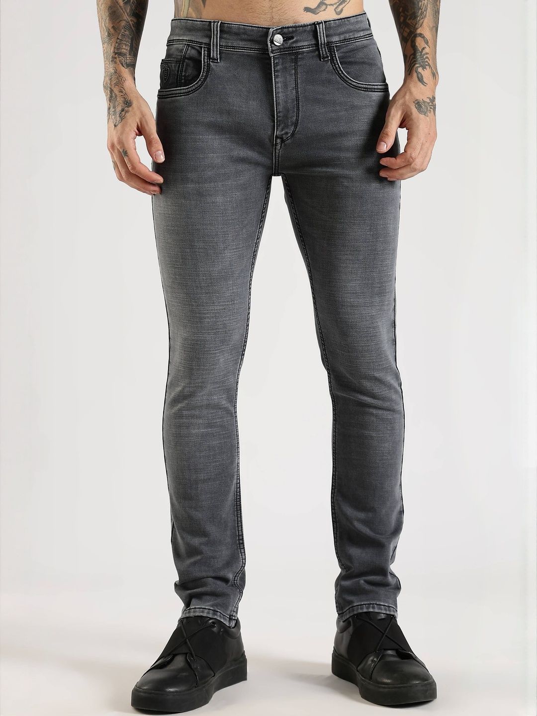 COOL COLORS Men Relaxed Fit Mid-Rise Light Fade Stretchable Denim Jeans