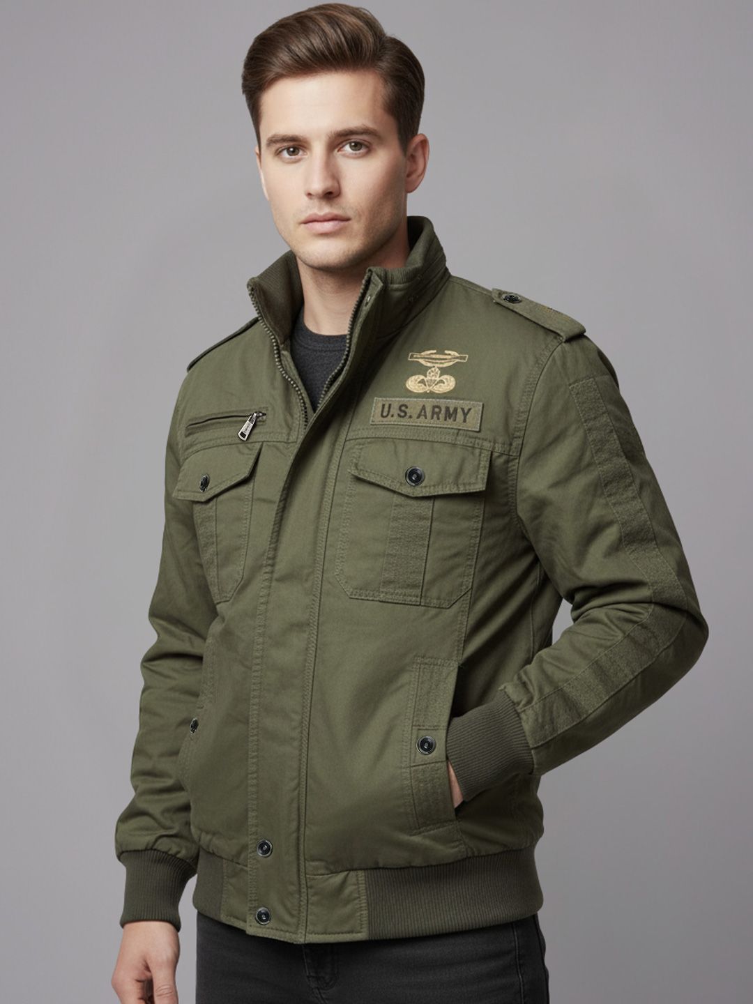 Buy L'monte Men Solid Insulator Winter Bomber Jacket - Jackets for