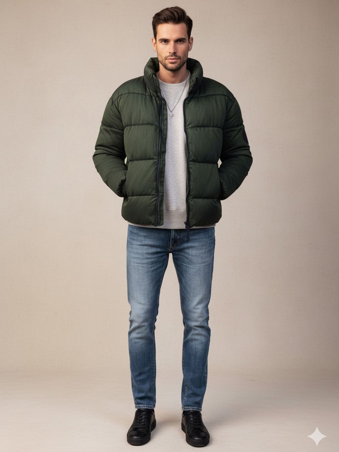 HERE&NOW Men Polyester Long Sleeves Regular Jacket