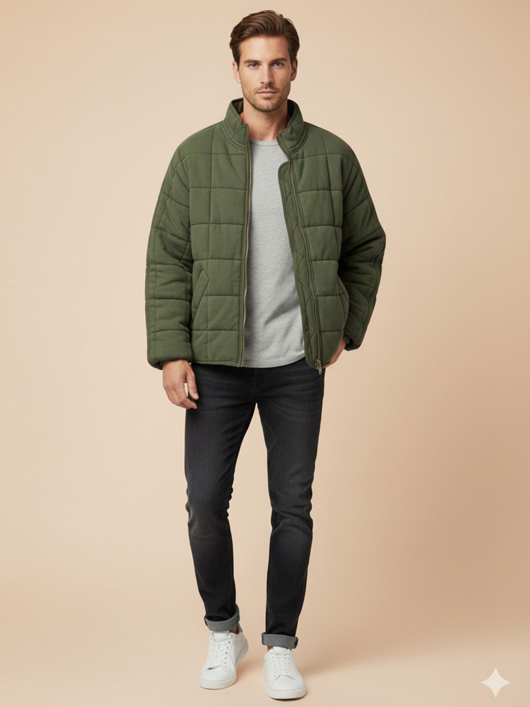 HERE&NOW Men Polyester Quilted Jacket
