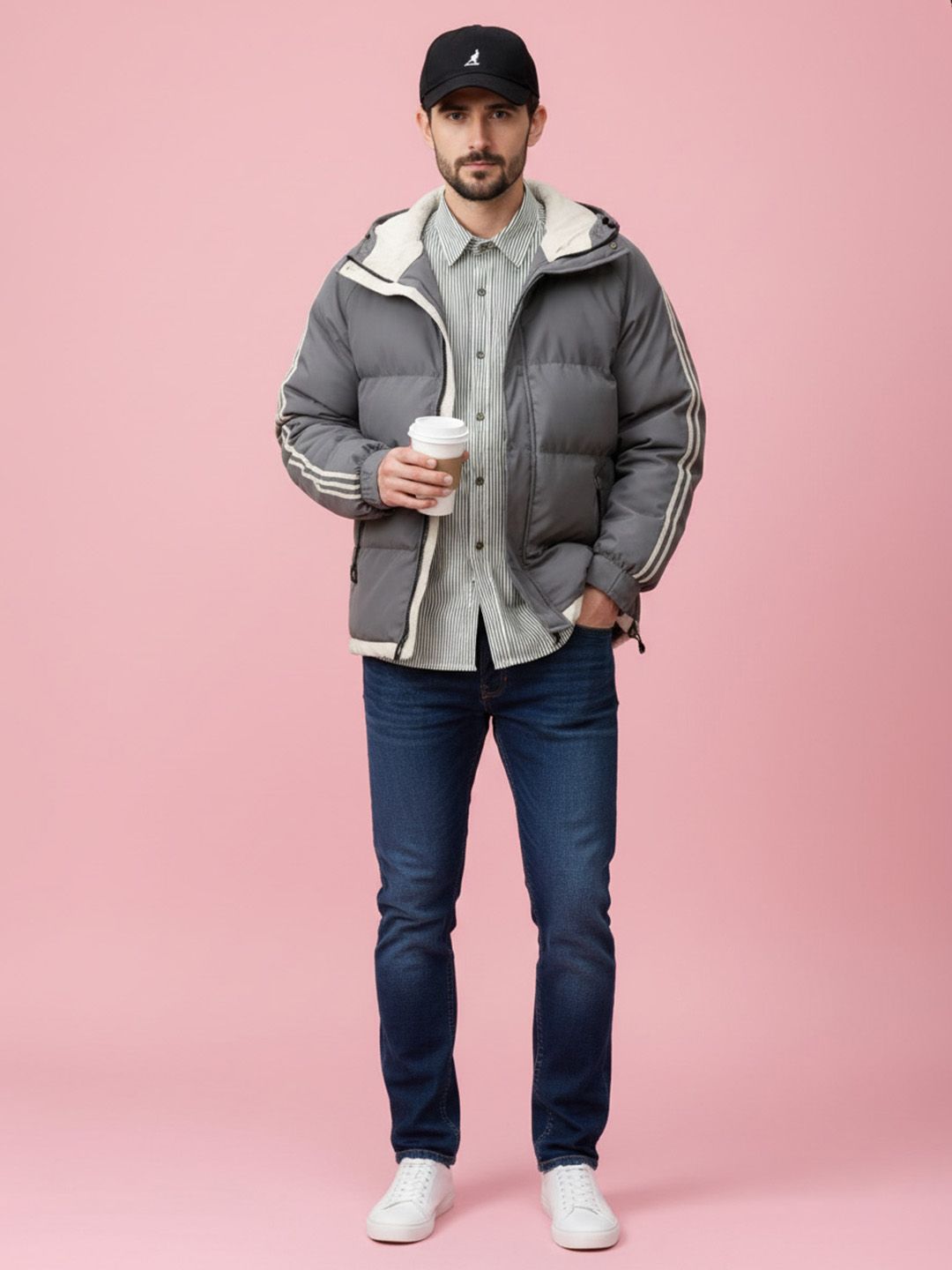 Mast & Harbour Hooded Patchwork Padded Jacket