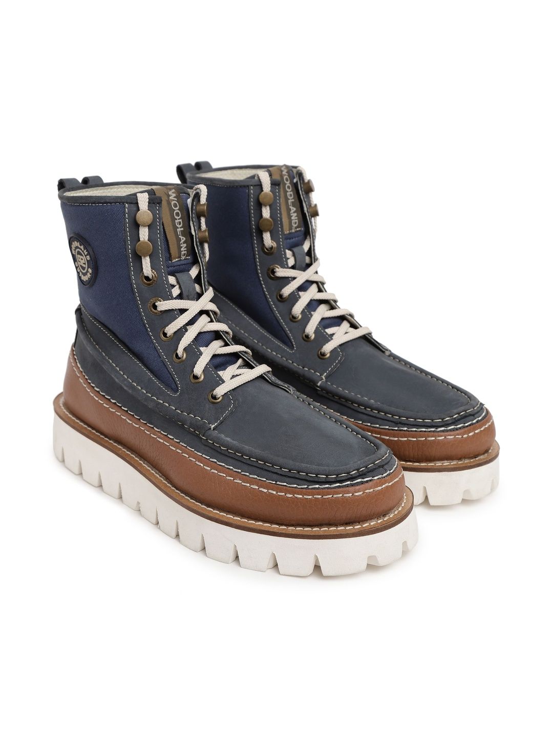 Woodland Woodland Men Lace-Ups Round Toe Mid-Top Boots