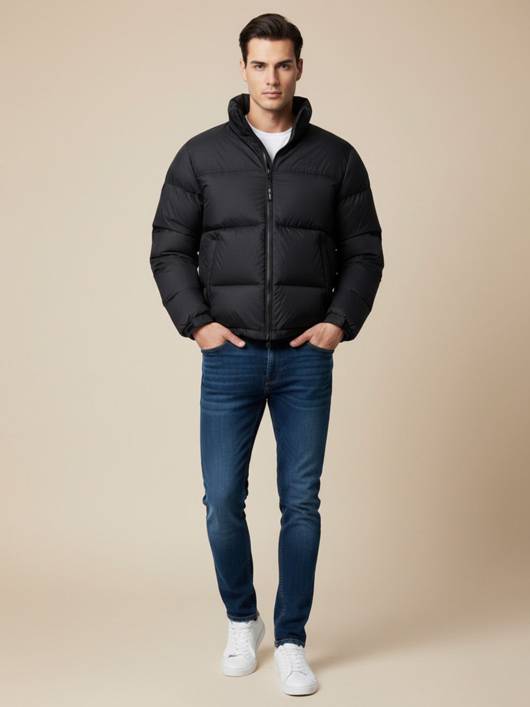 HERE&NOW Men Colourblocked Polyester Quilted Jacket