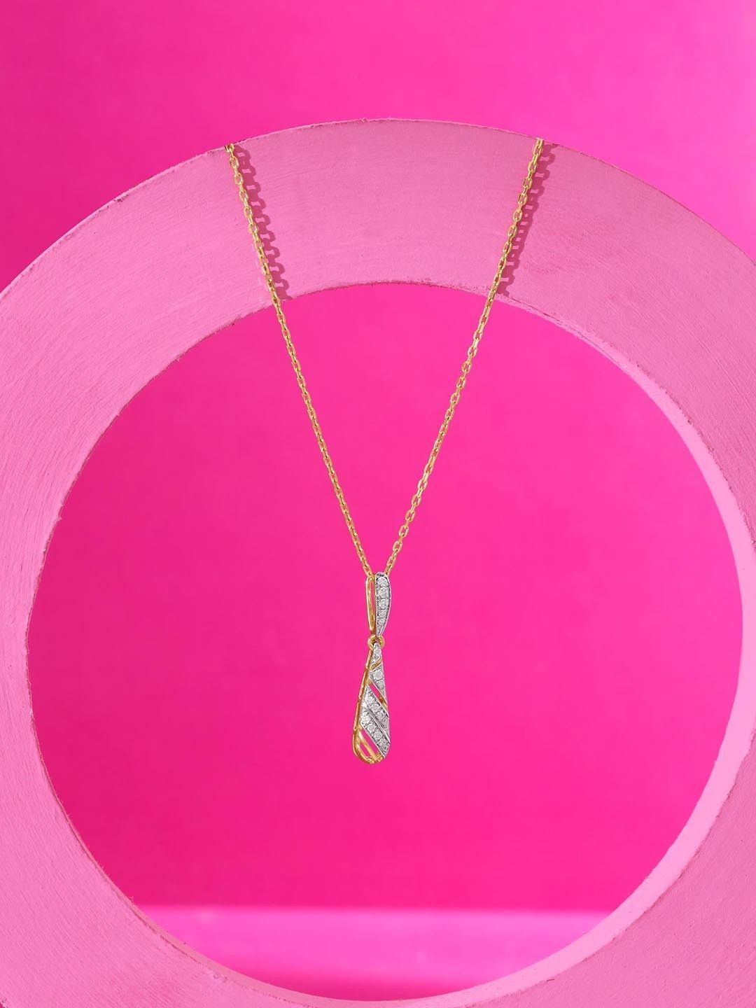 Mia By Tanishq Women 14 Kt Gold Pendant With 0.09 Carat Natural Diamond - 0.75g