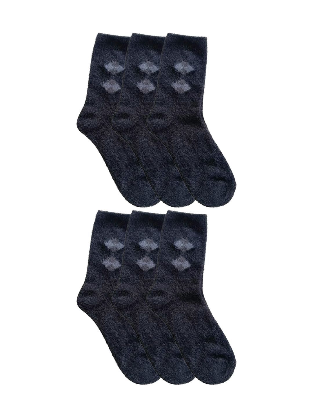 SECRETS BY ZEROKAATA Unisex Pack of 6 Solid Calf Length Casual Socks