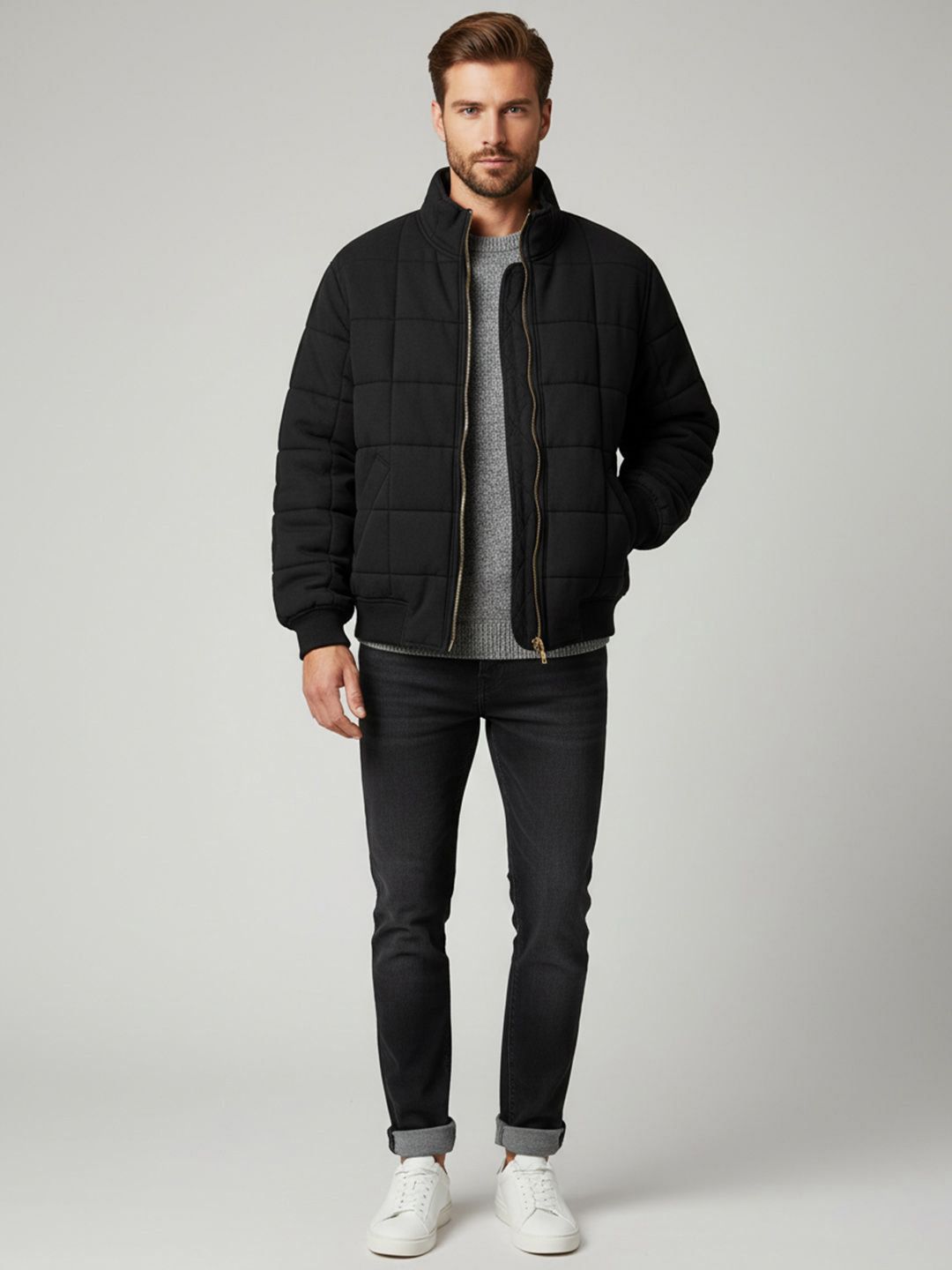 HERE&NOW Men Polyester Bomber Jacket