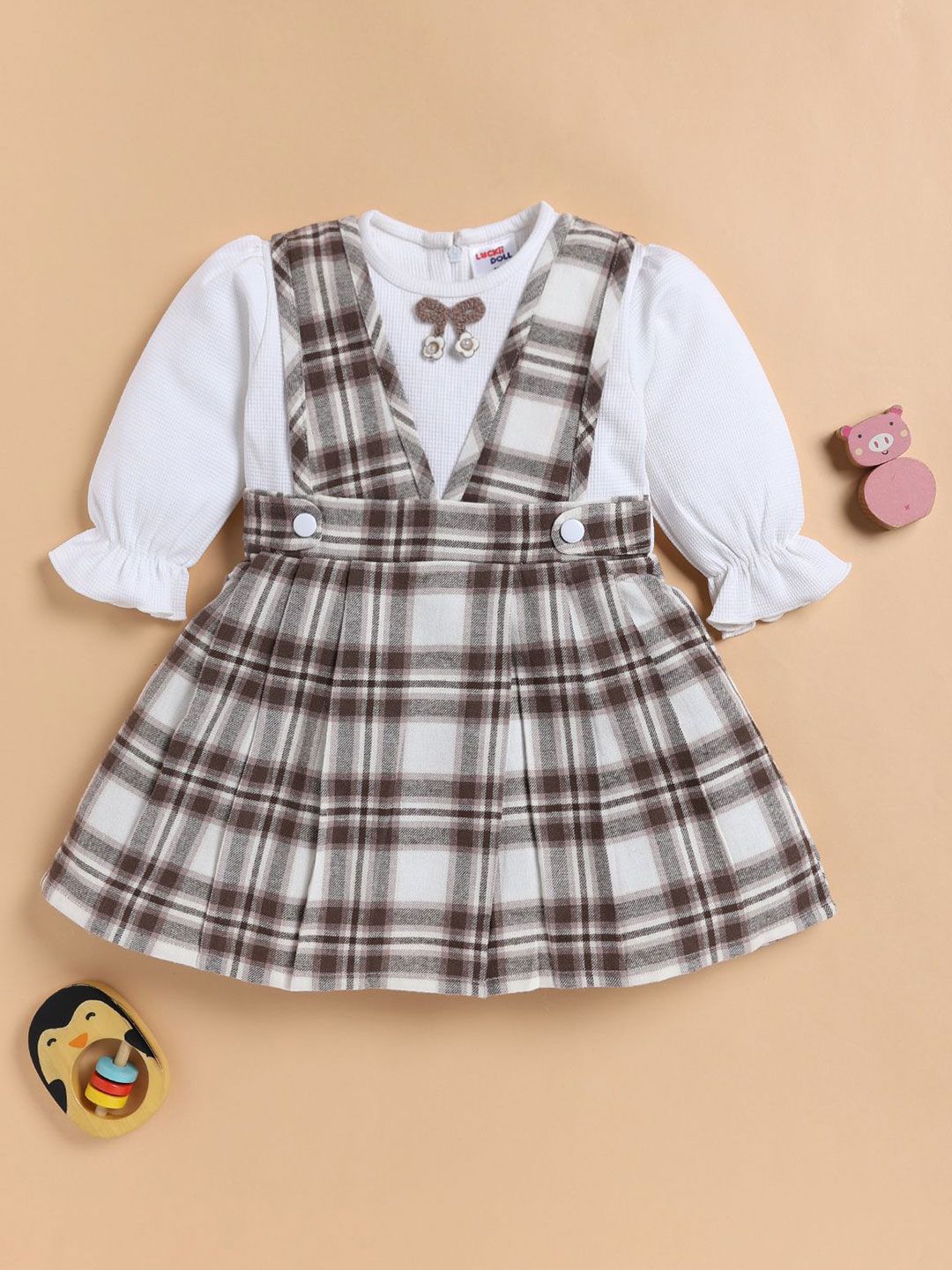 yk girls self design a-line dress product info and reviews Buy YK Girls Self Design Round Neck A-Line Dress - Dresses for Girls  40171265