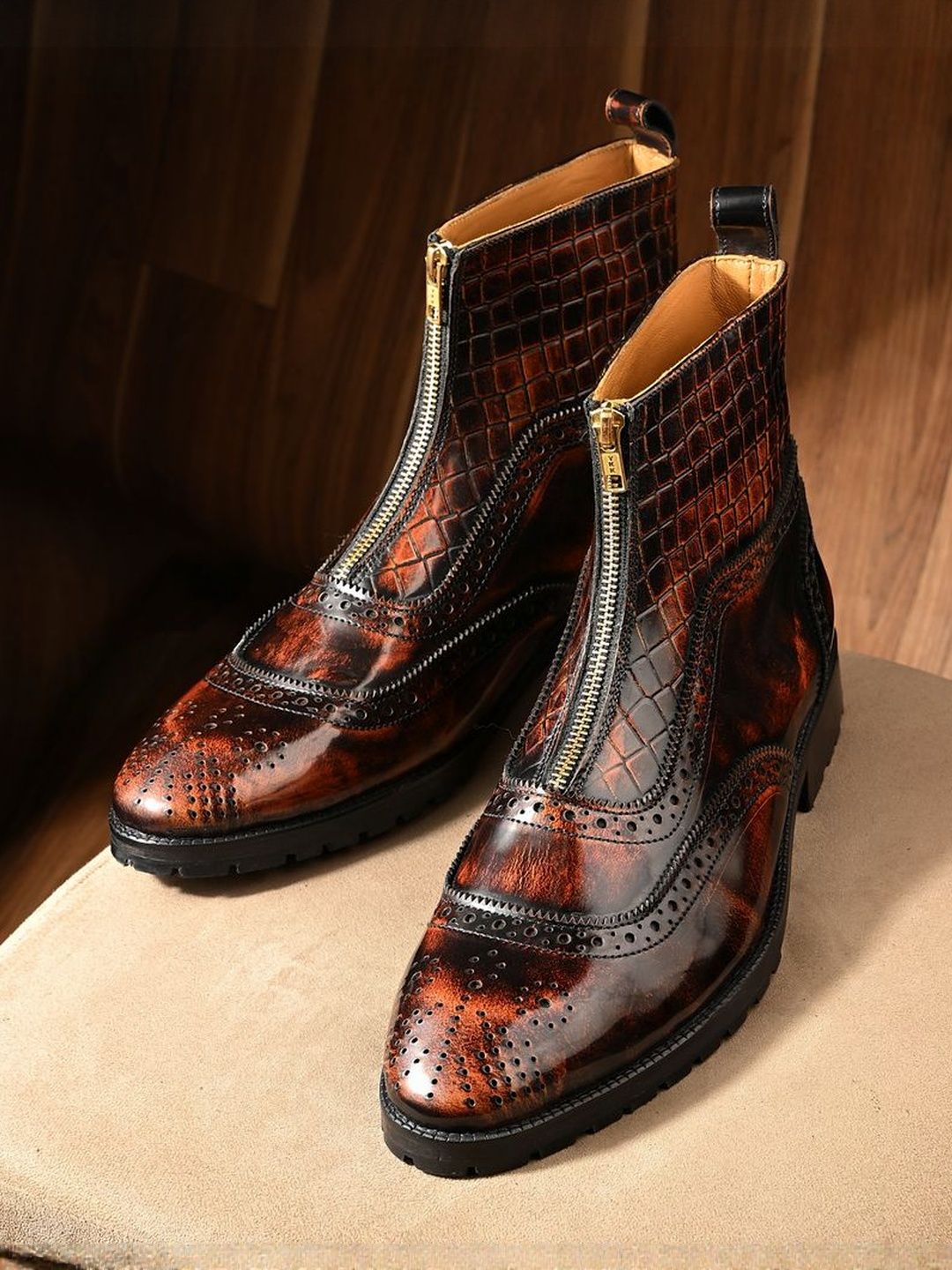 MILLE DOLLARI MILLE DOLLARI Men Printed Leather Boots