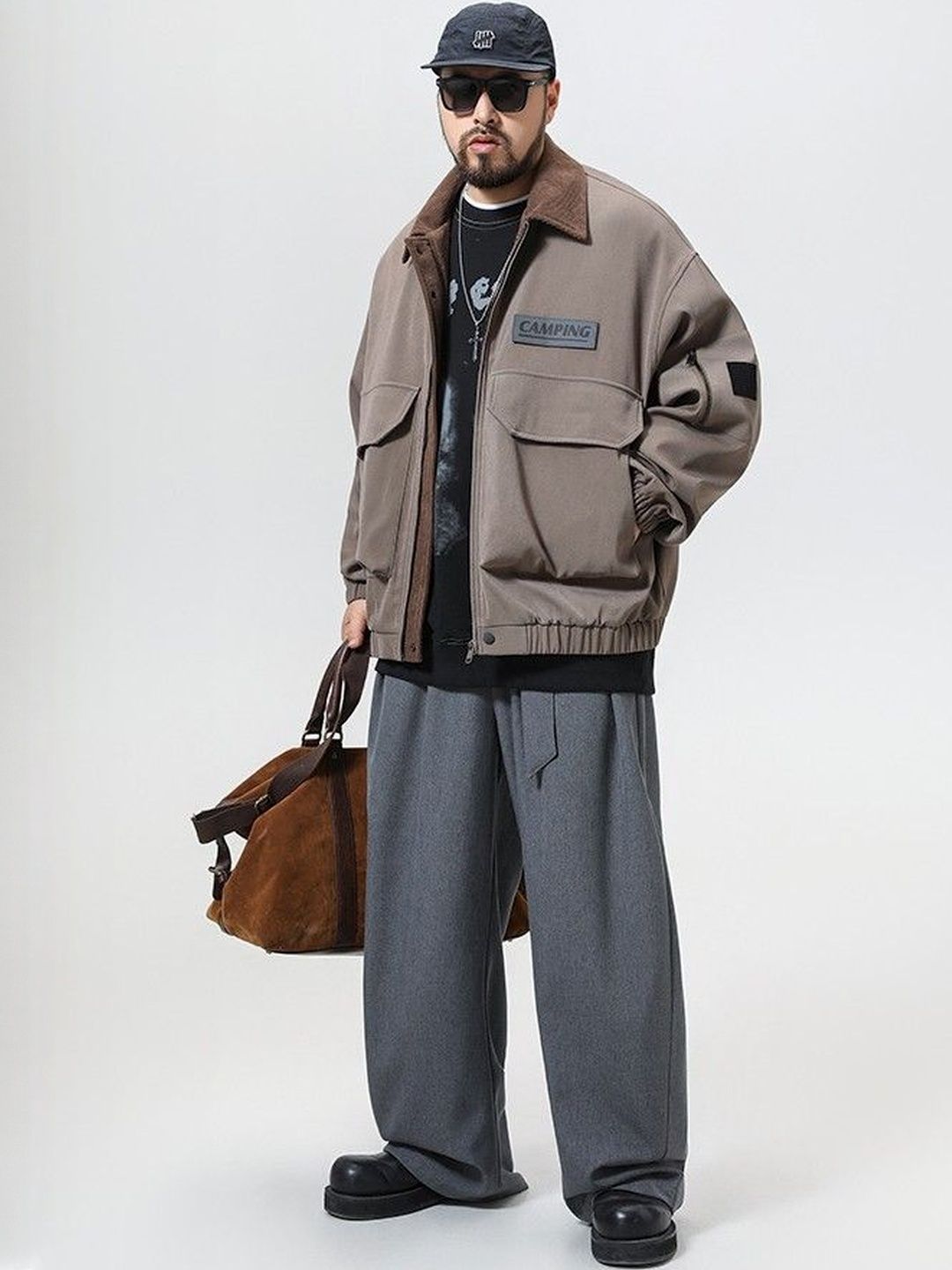 HERE&NOW Men Washed Colourblocked Polyester Longline Tailored Jacket with Patchwork