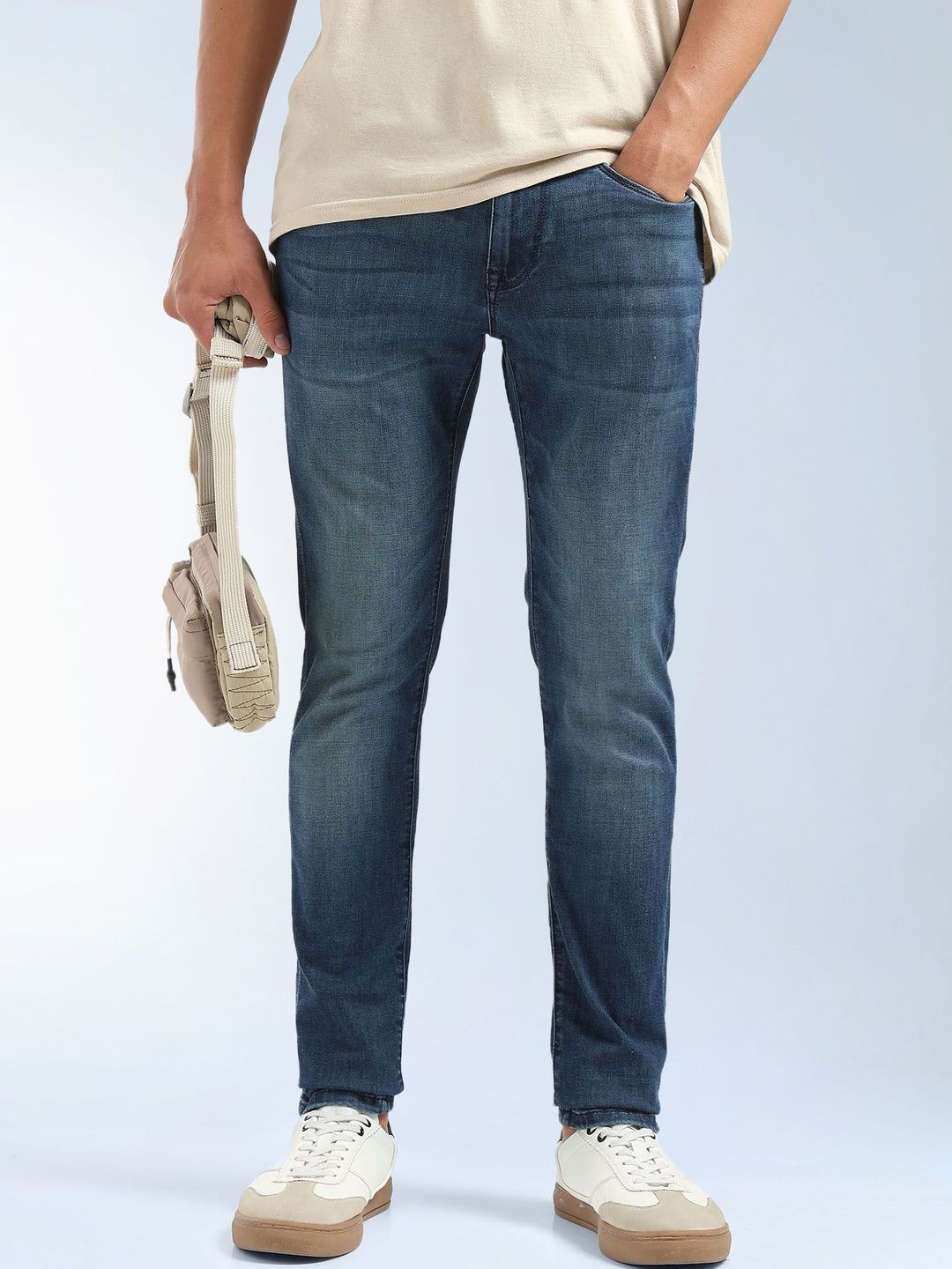 Flying Machine F-Lite Men Skinny Fit Mid-Rise Cotton Light Fade Stretchable Jeans