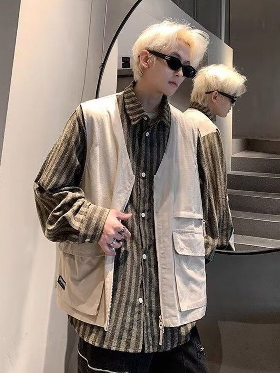 StyleCast Men Collarless Solid Gilet Jacket