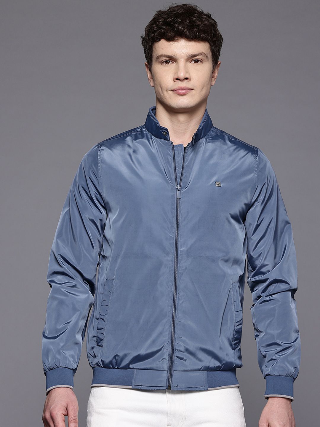 Allen Solly Band Collar Bomber Jacket