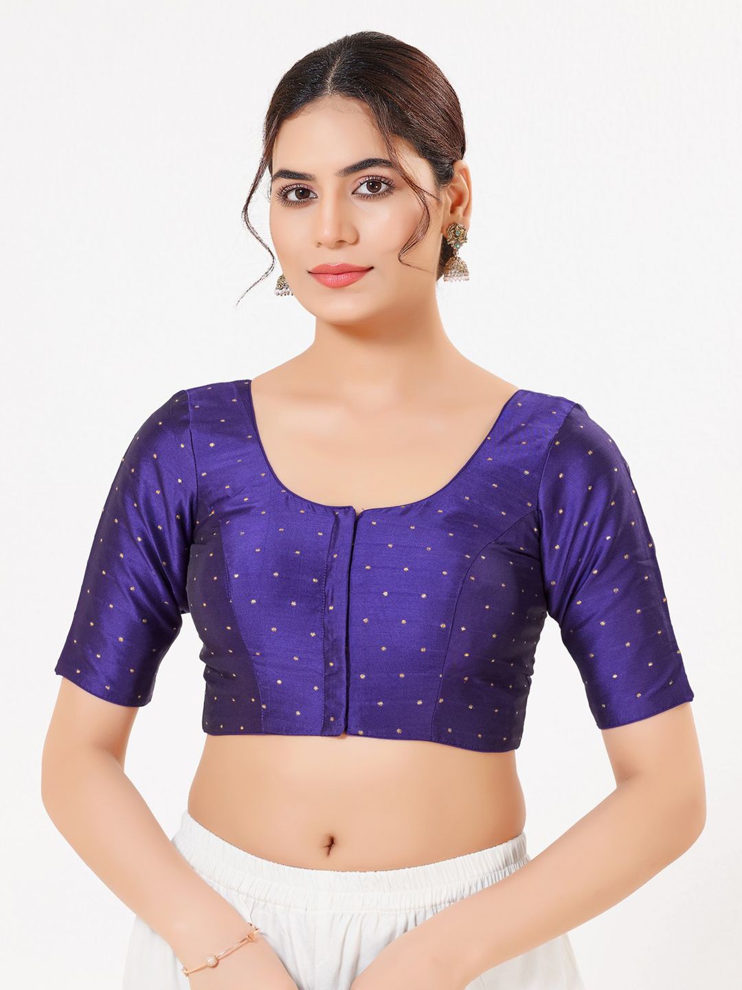 VAMAS - THE DESIGNER BLOUSES Embellished Silk Padded Readymade Saree Blouse