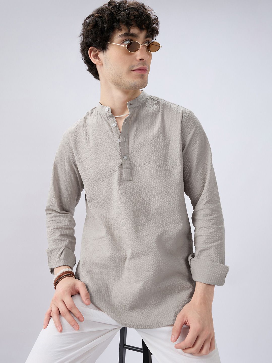 VASTRADO Men Solid Cotton Kurta