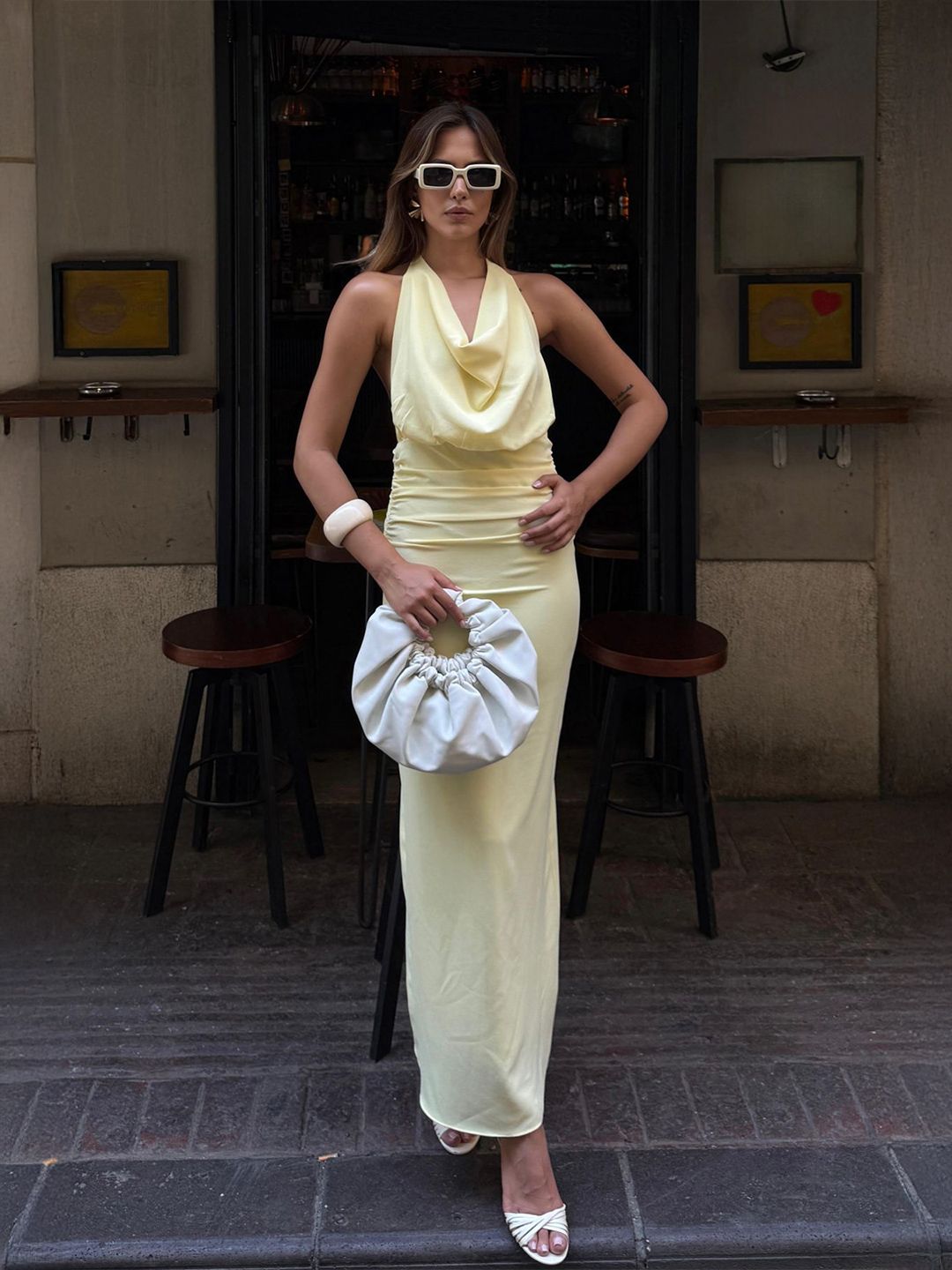 Trendyol Ak Sar Women Cowl Neck Bodycon Maxi Dress