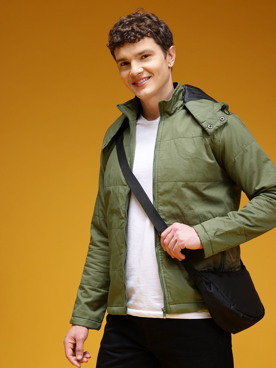 HERE&NOW Pure Cotton Padded Jacket with Detachable Hood
