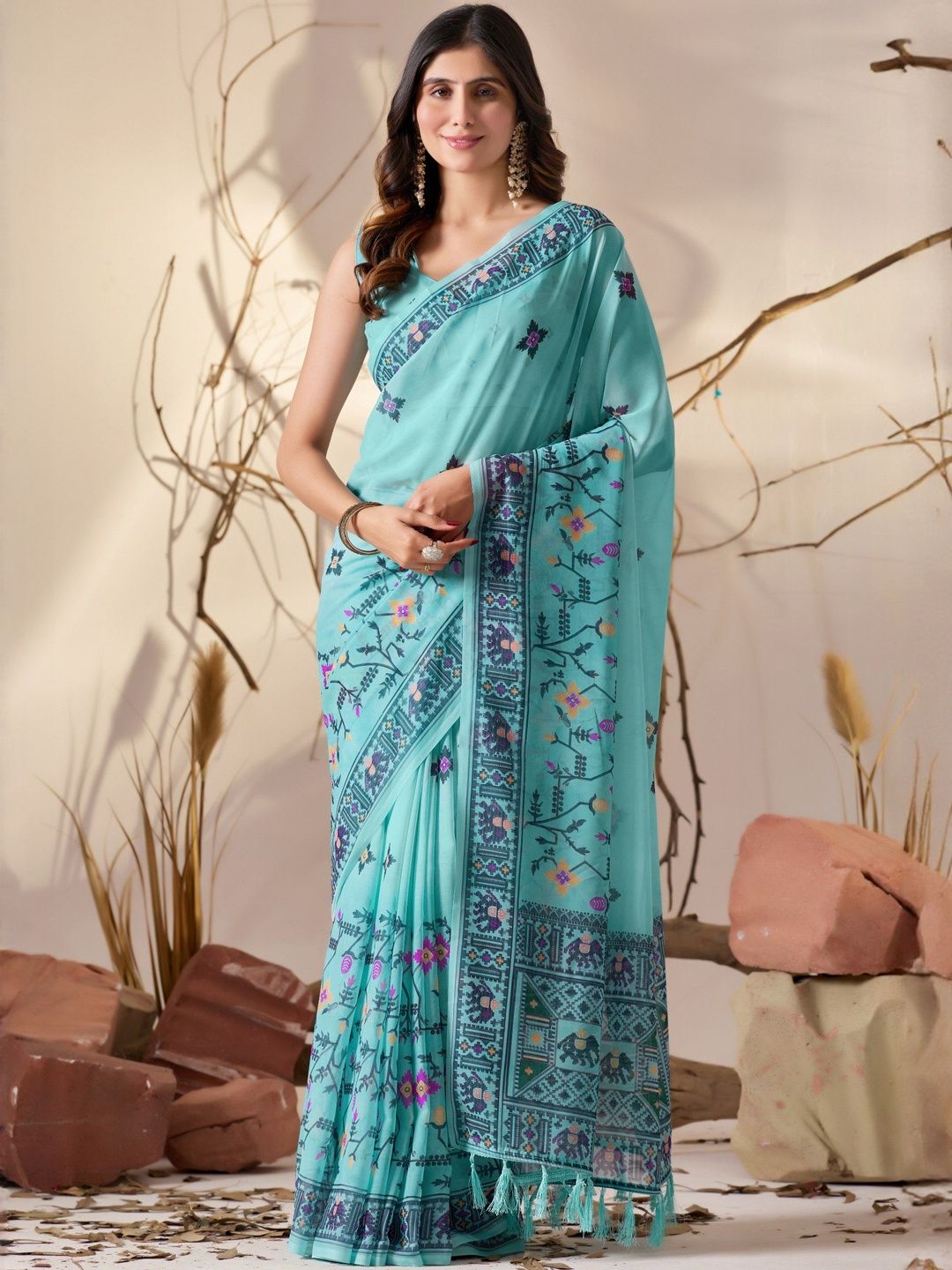 Jinal & Jinal Jinal & Jinal Ethnic Motifs Pure Georgette Saree