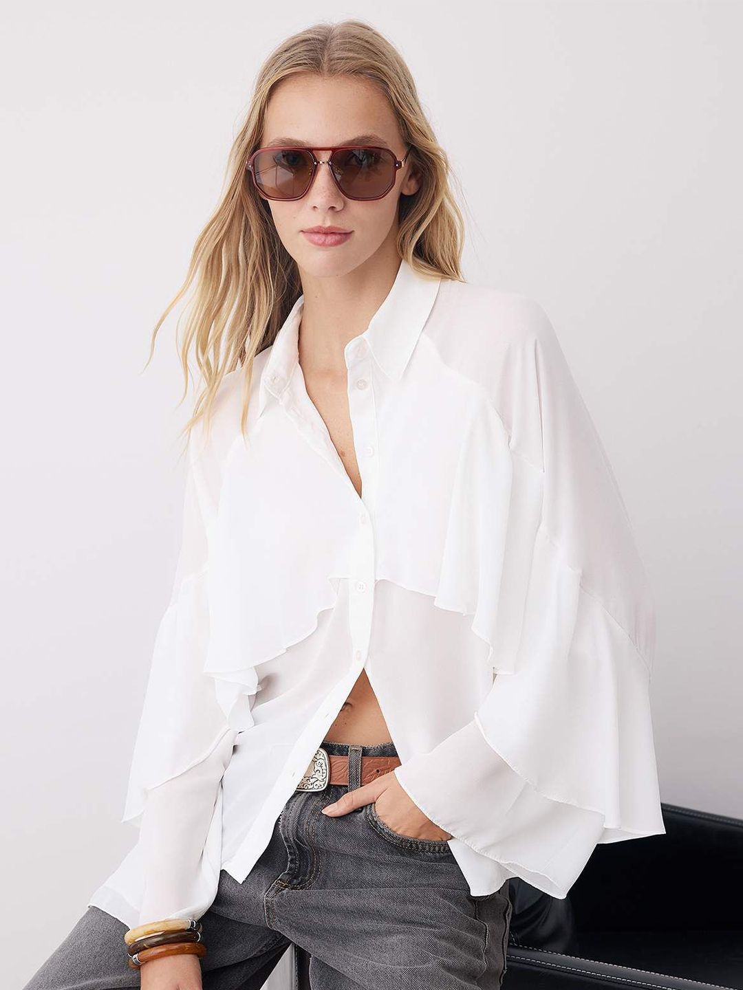 Trendyol Women Semi Sheer Casual Shirt
