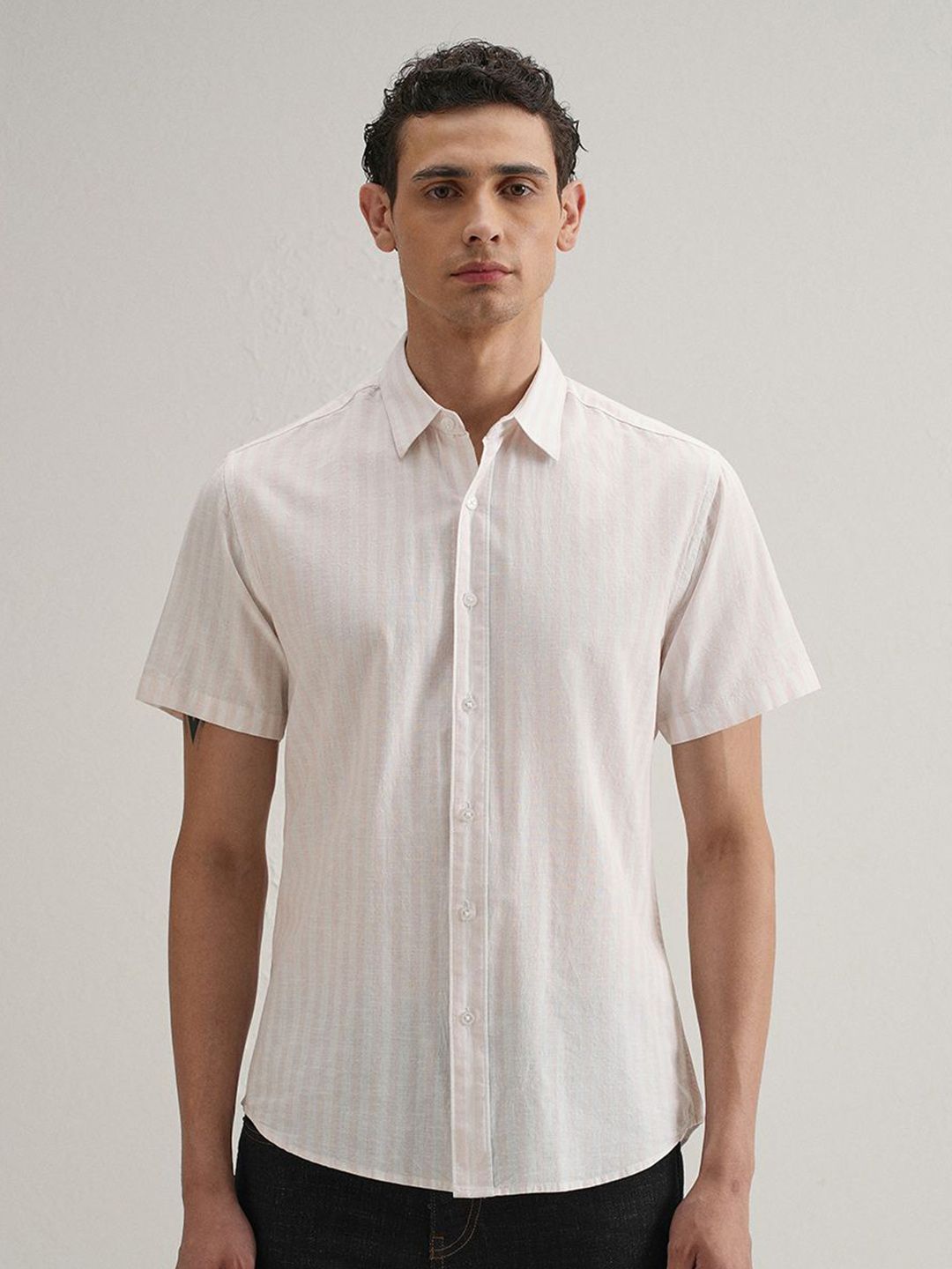Slim Fit Casual Shirt Banana Club Men Classic Slim Fit Striped Casual Shirt