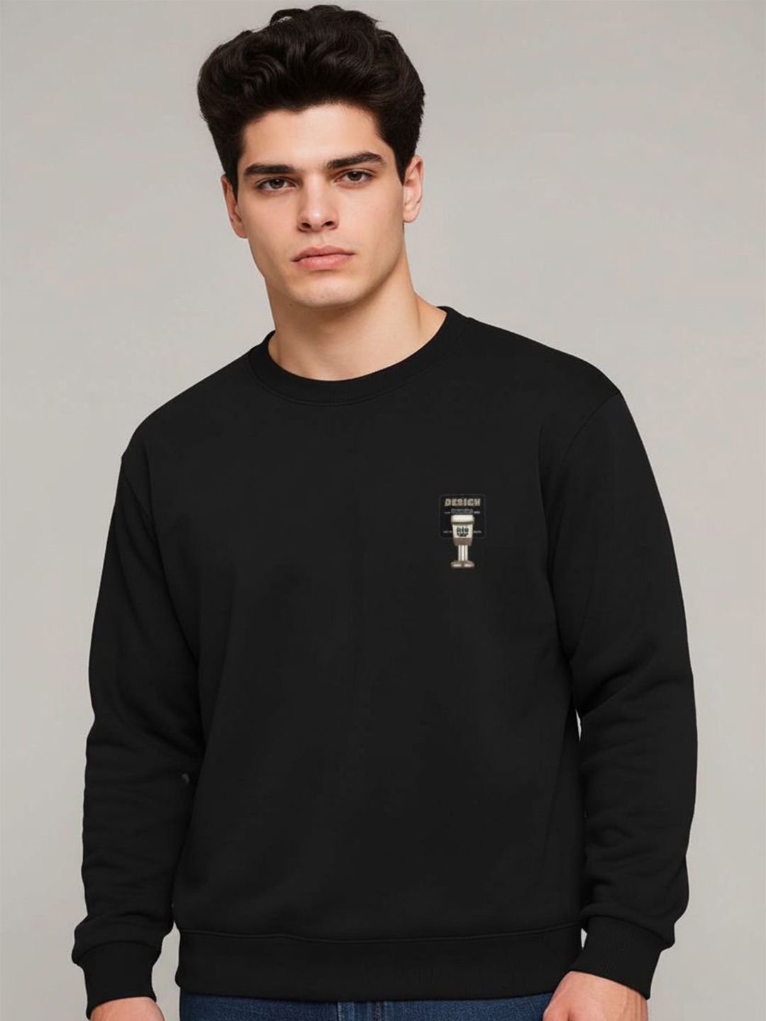 fashlook Men Printed Round Neck Long Sleeves Sweatshirt