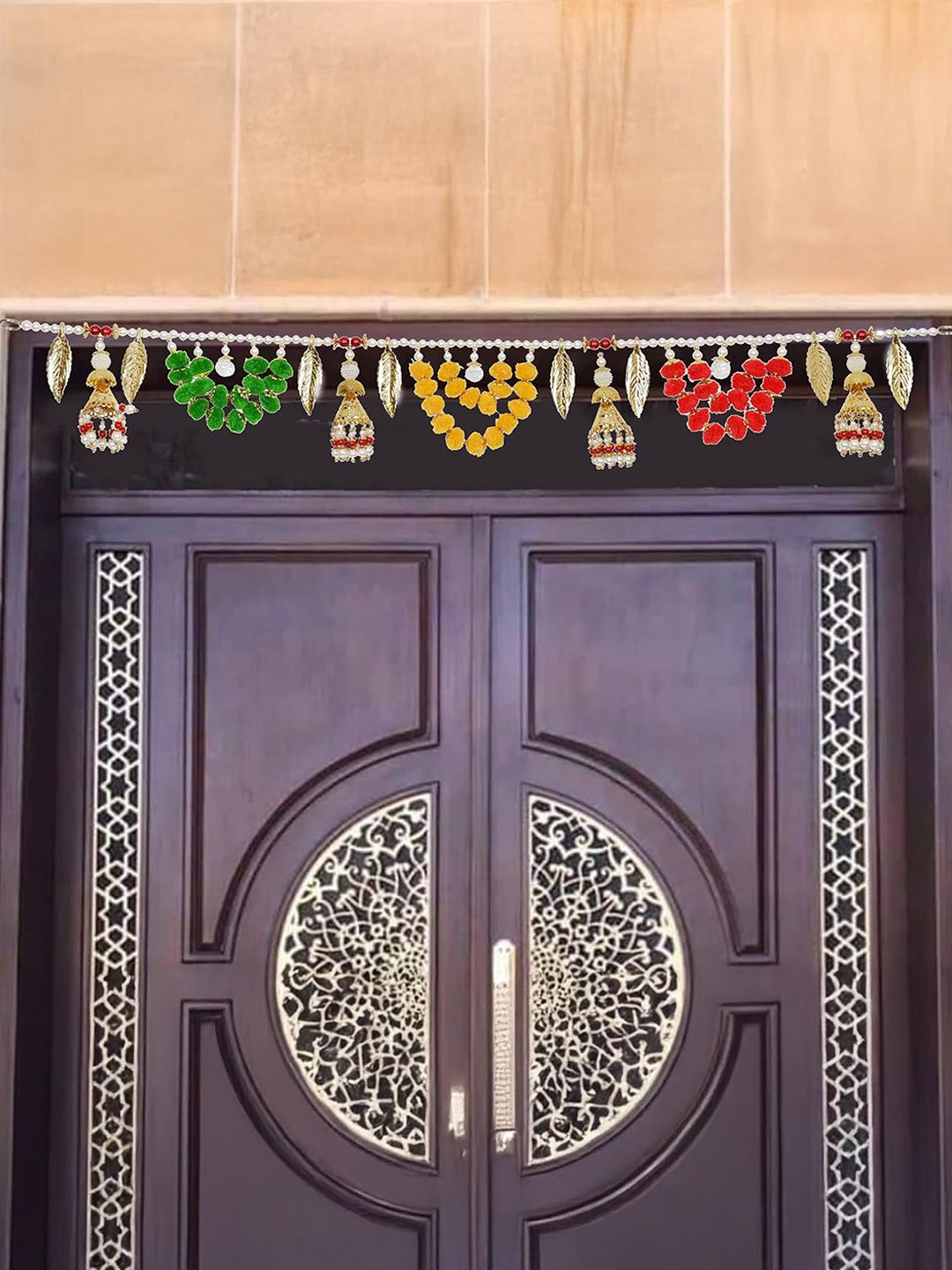 CraftVatika Gold Toned & White  Toran Door Bandhanwar