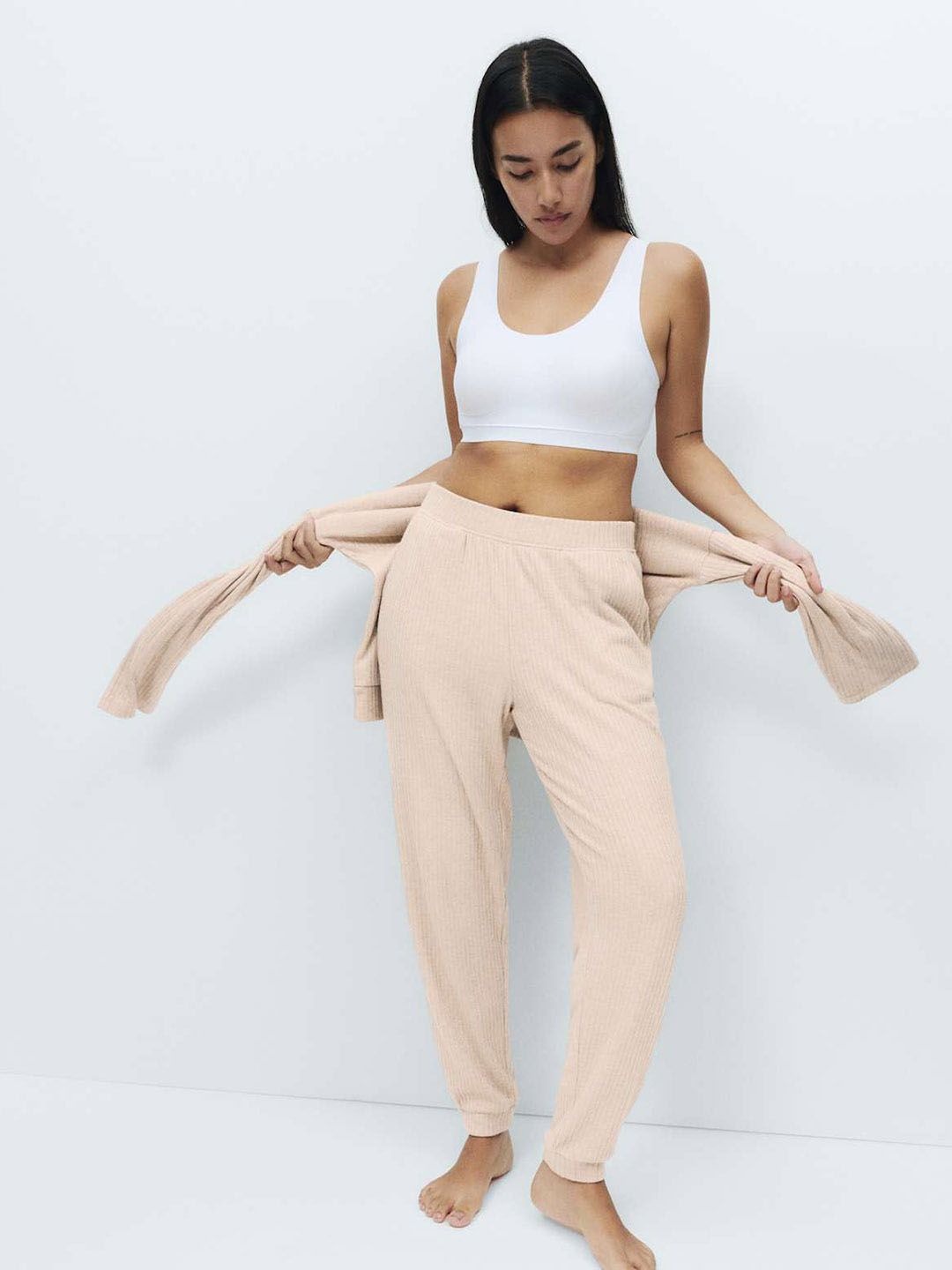 Marks & Spencer Marks & Spencer Ribbed Cuffed Hem Pyjama Bottoms