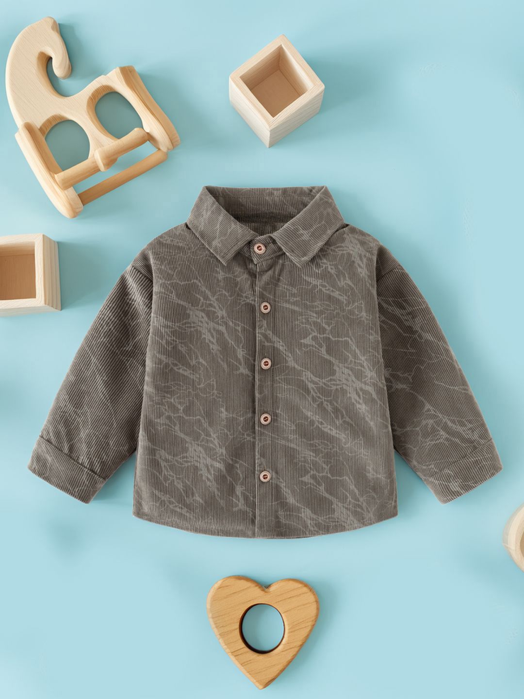 Xsole Boys Spread Collar Textured Regular Fit Casual Shirt