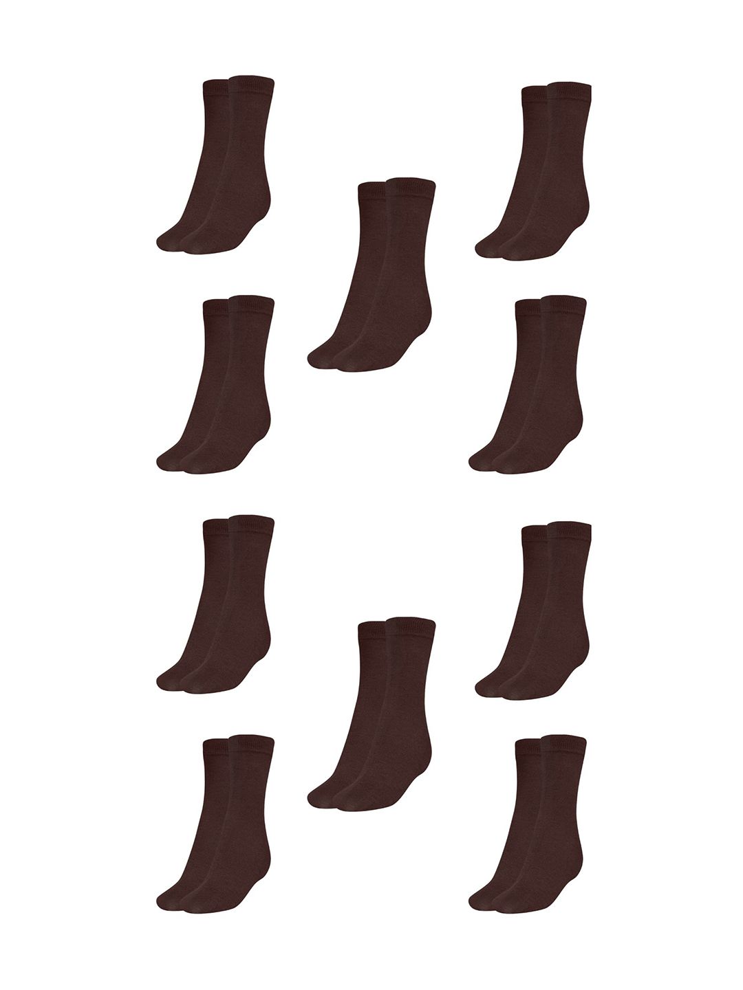 MUKHAKSH Men Pack Of 10 Cotton Calf-Length Socks