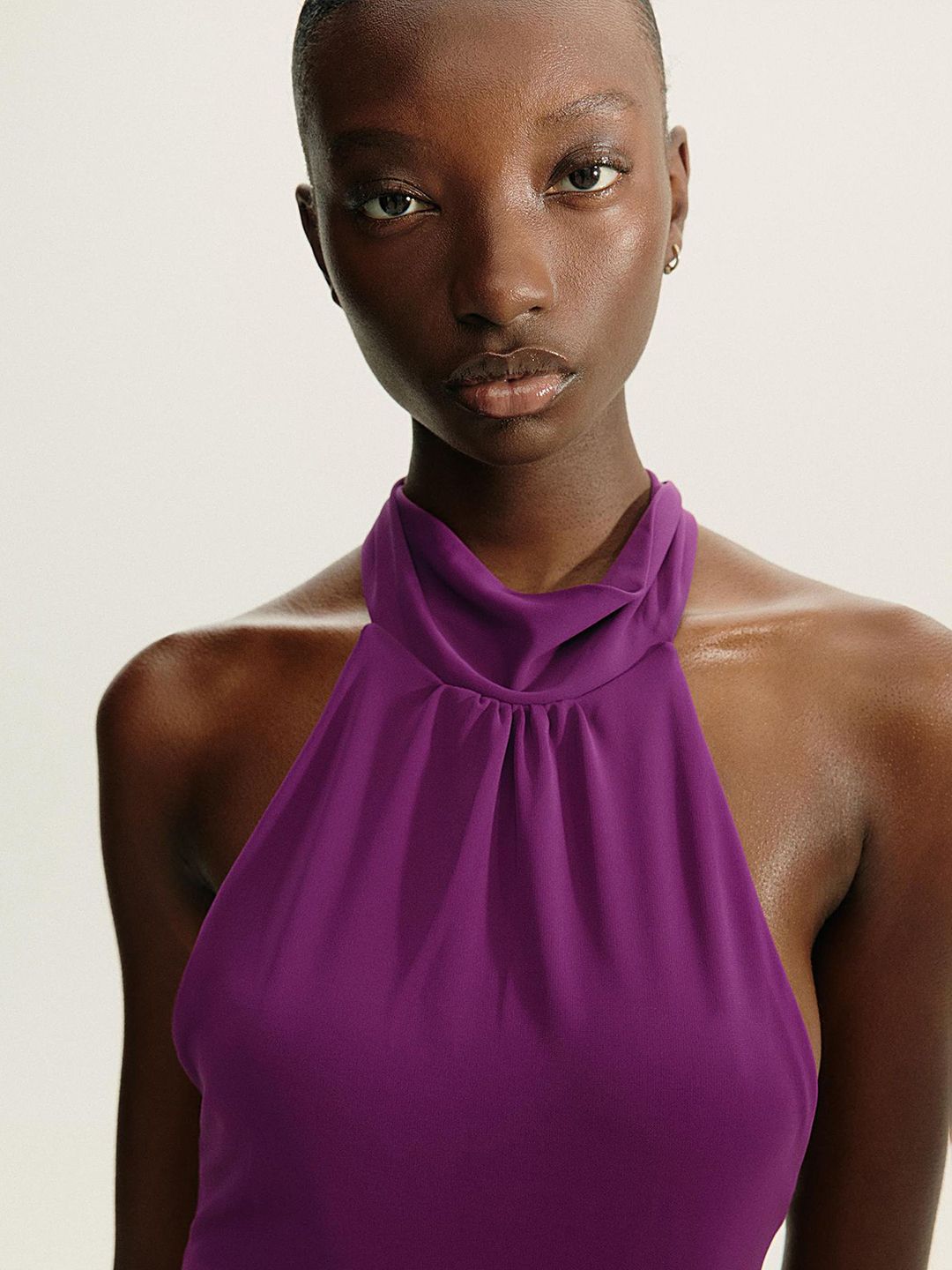 Slim halter dress【s0000007583】 Buy LULU & SKY Women Halter Neck Backless Bodycon Maxi Dress