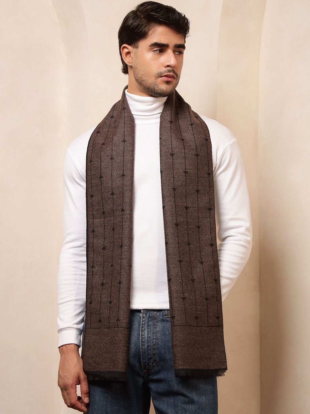 HANDICRAFT PALACE Men Striped Merino Wool Mufflers