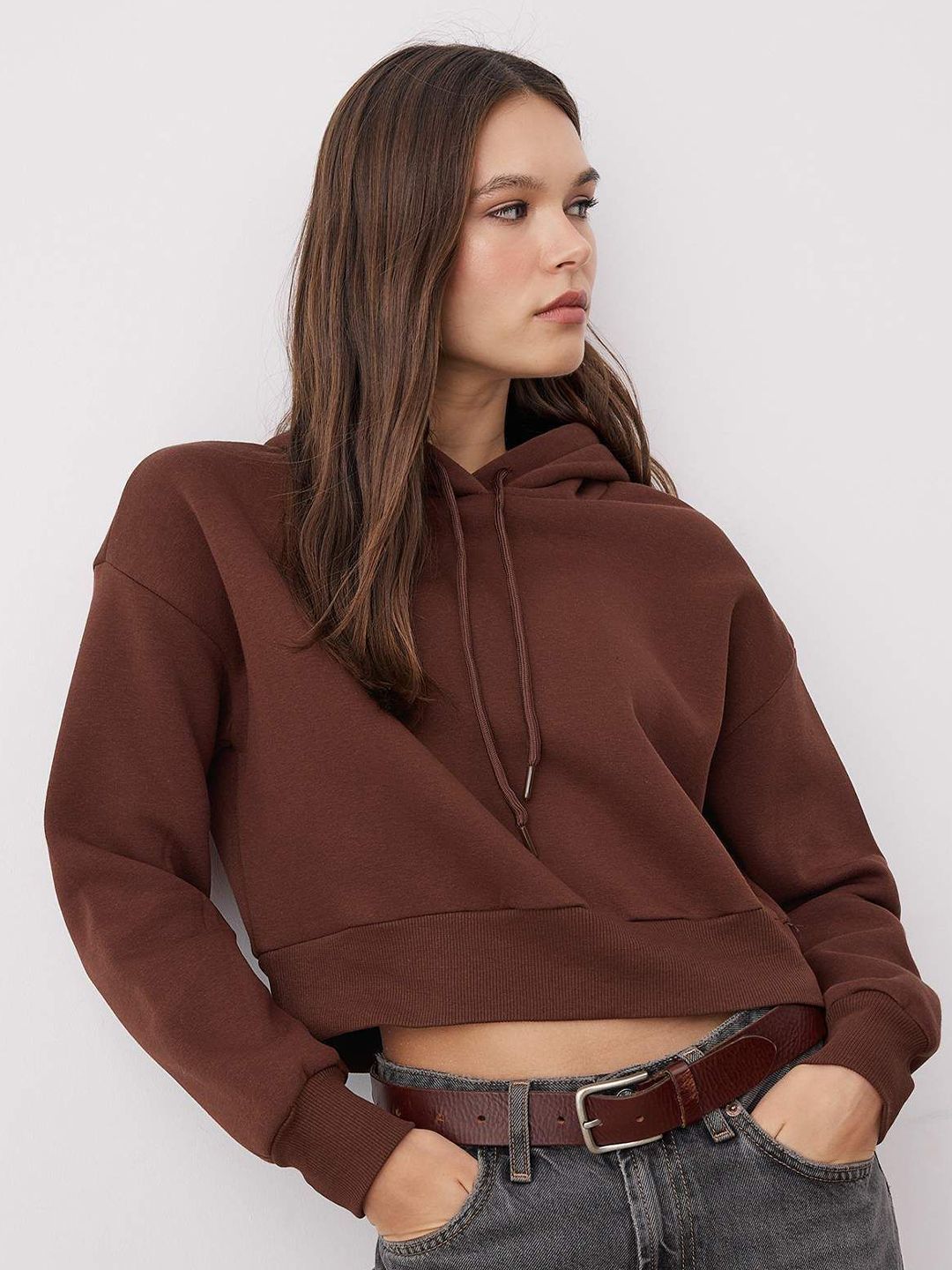 Trendyol Trendyol Women Hooded Crop Sweatshirt