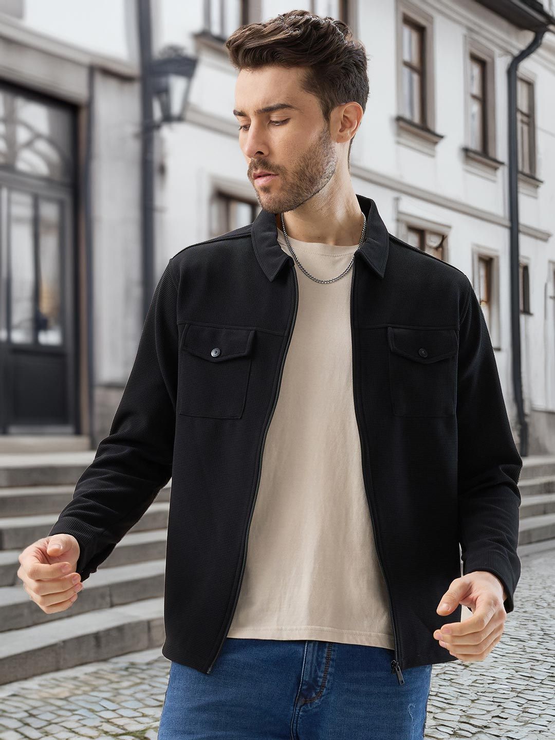 Status Quo Textured Lightweight Tailored Jacket