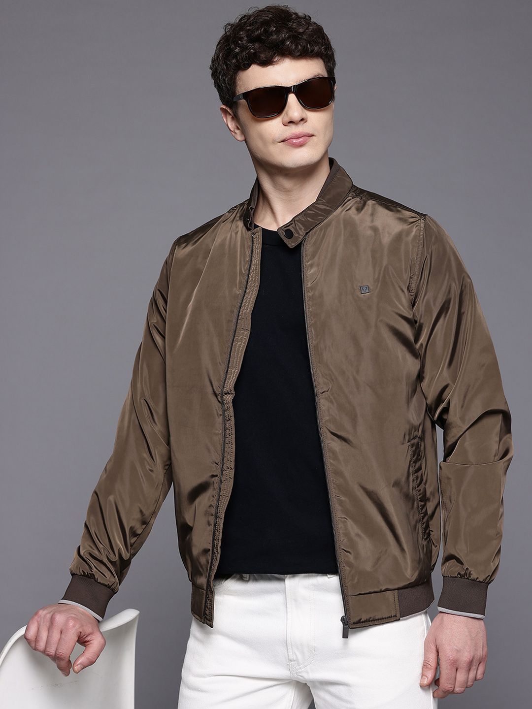 Allen Solly Band Collar Bomber Jacket