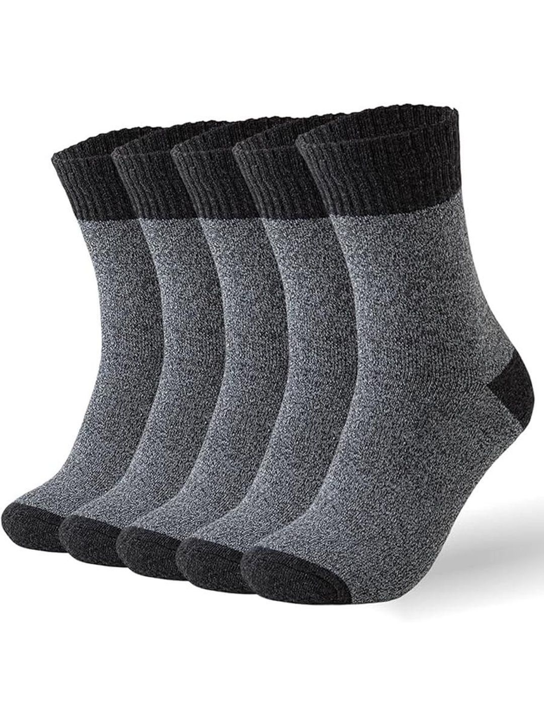 EL REGALO Men Pack Of 5 Colourbloked Above Ankle Length Socks
