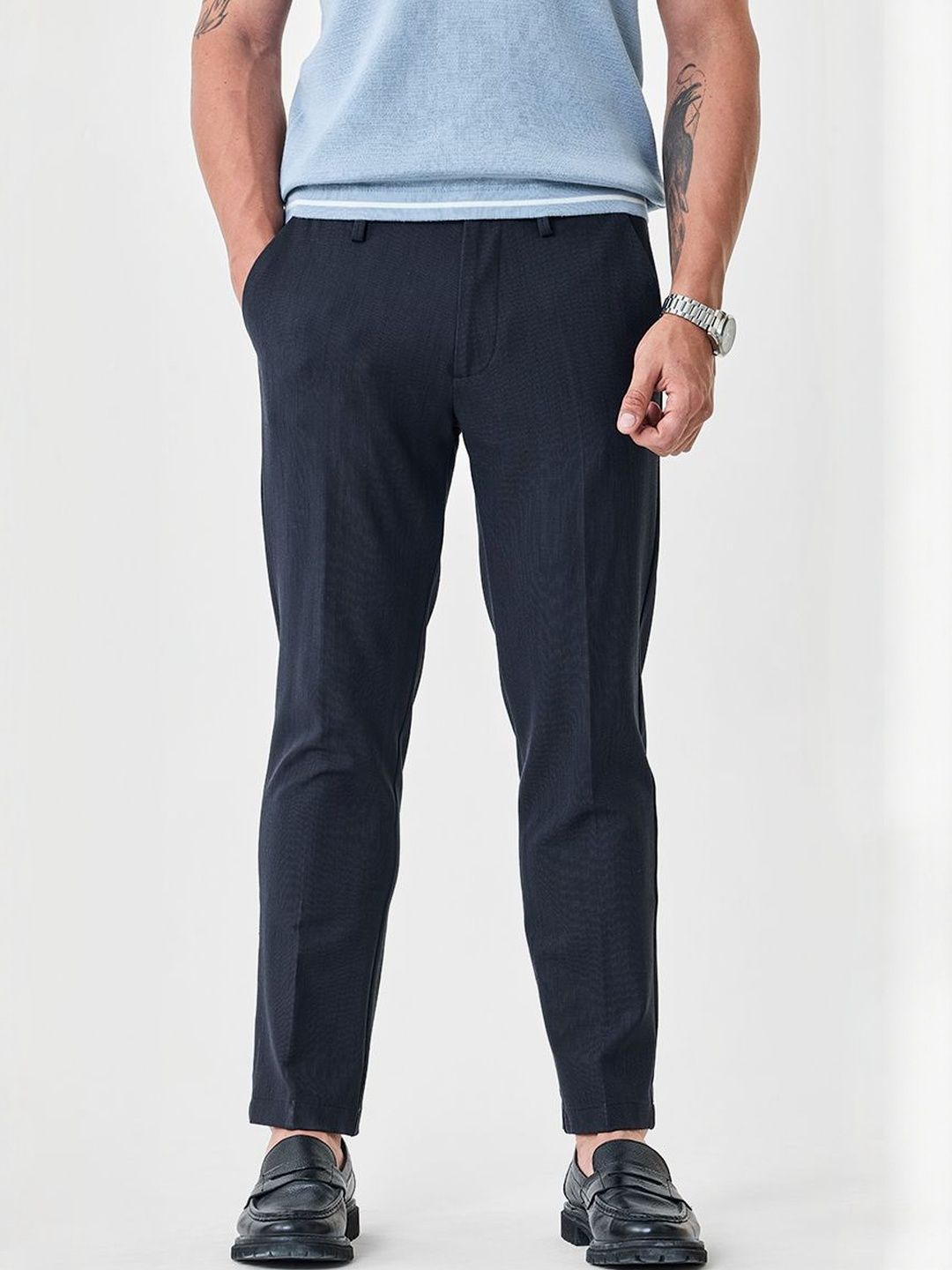 Snitch Men Slim Fit  Formal Trousers