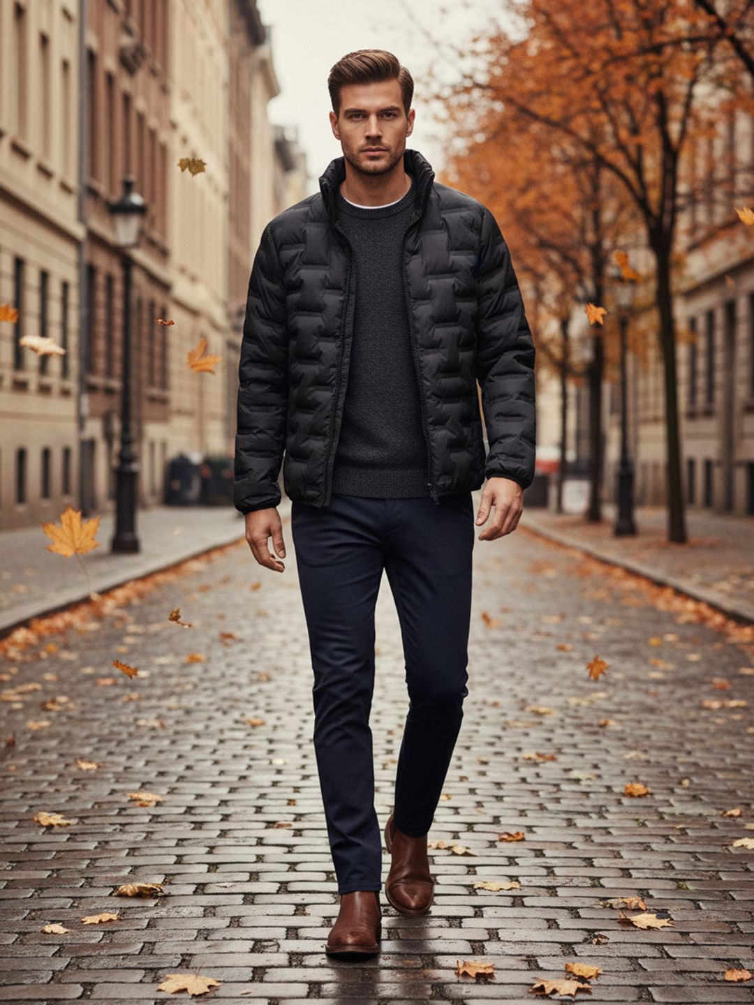 Mast & Harbour Men Mock Collar Solid Quilted Jacket