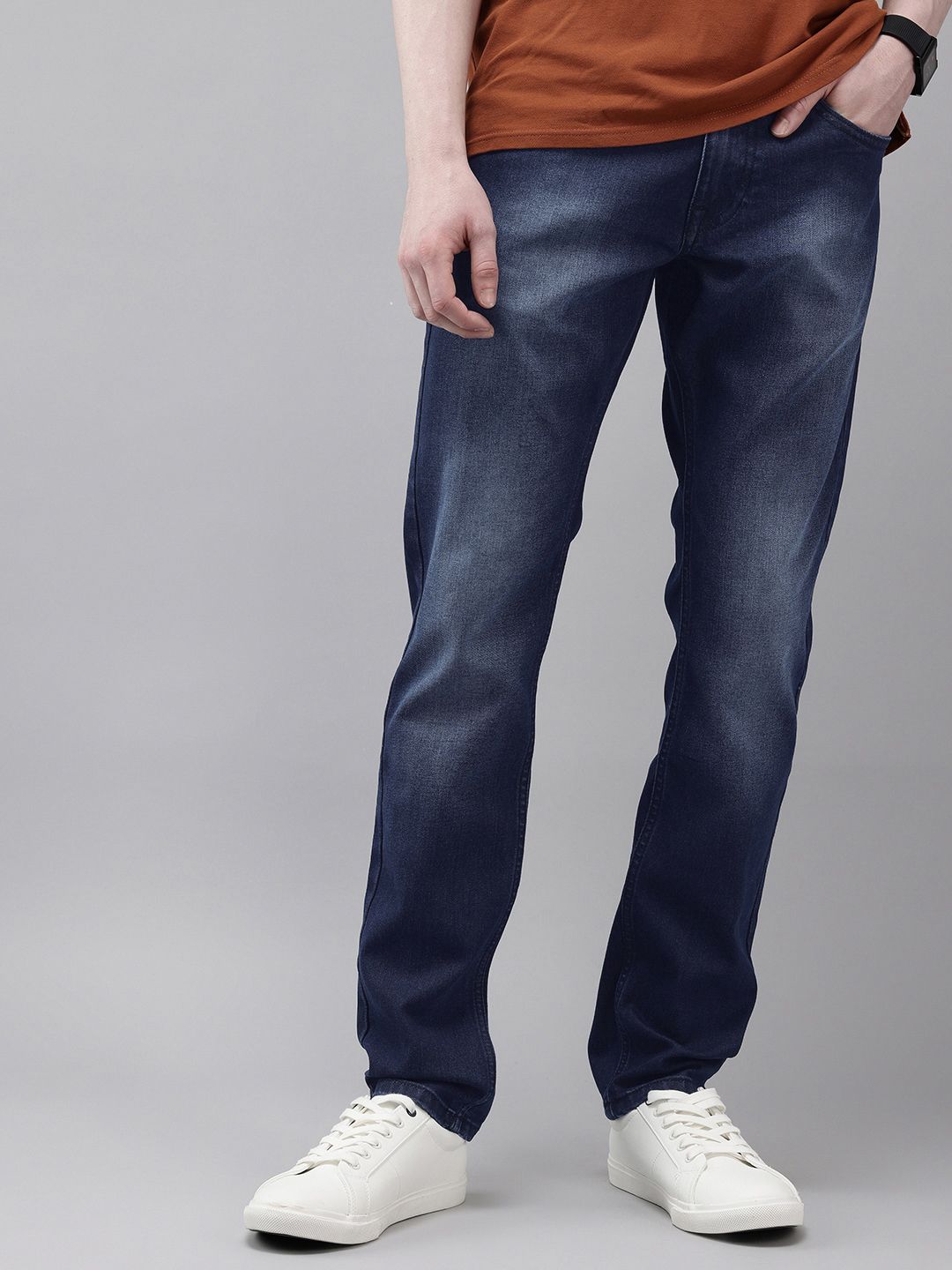 U.S. Polo Assn. Denim Co. Men Brandon Slim Tapered Fit Heavy Fade Stretchable Jeans