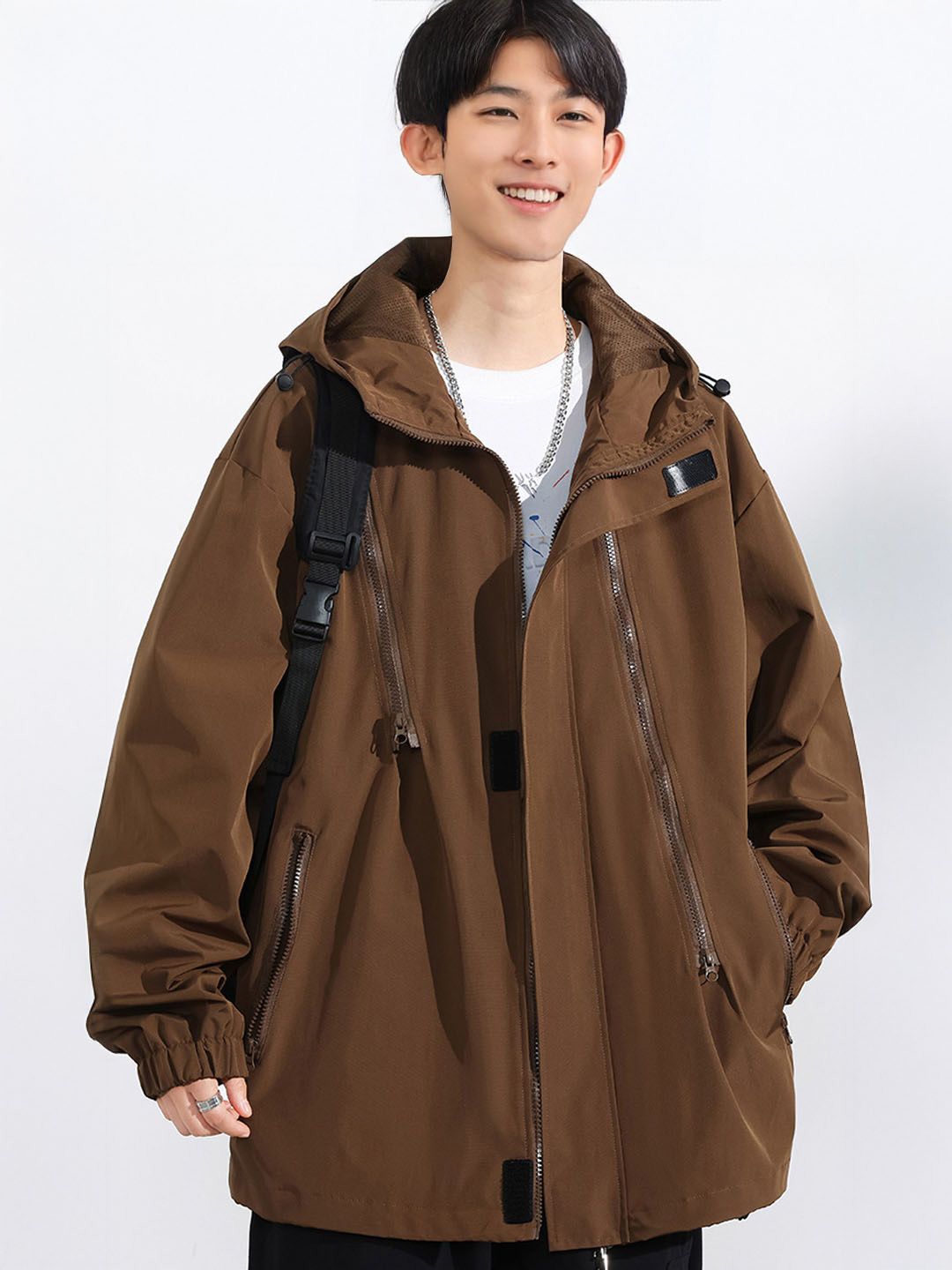 StyleCast Men Hooded Bomber Jacket