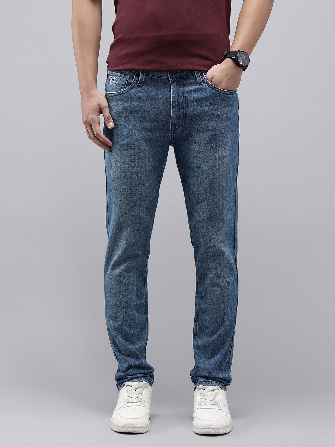U.S. Polo Assn. Denim Co. Men Brandon Slim Tapered Light Fade Stretchable Jeans