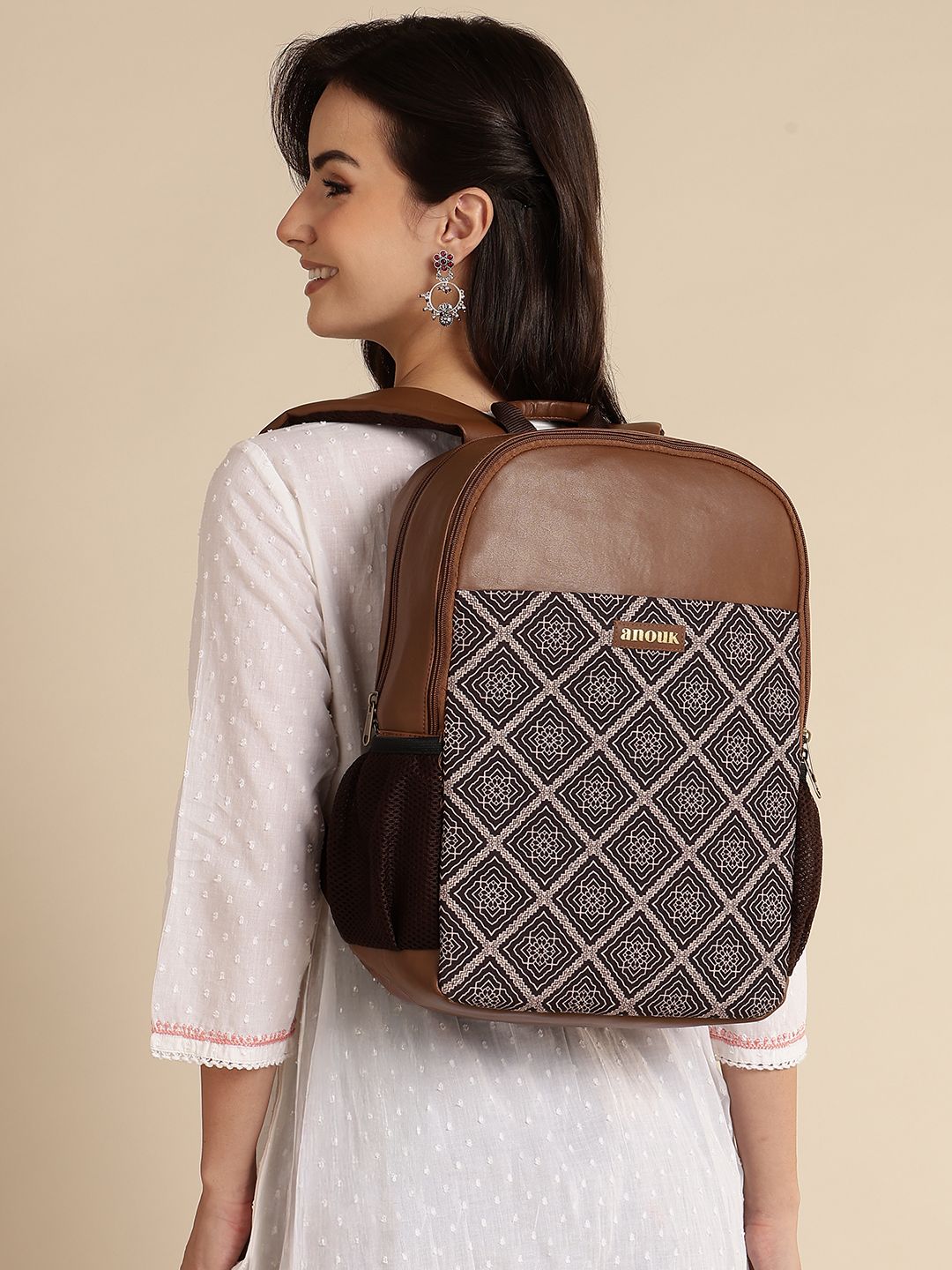 Anouk Women Indie Floral Print Laptop Backpack
