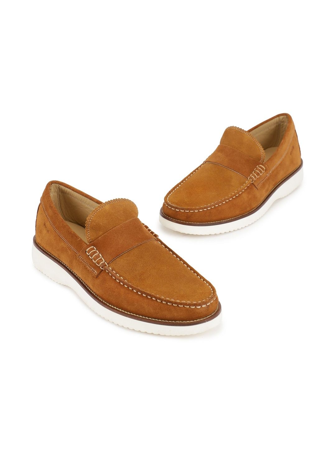 Woods Woods Men Solid Suede Slip-On Loafers