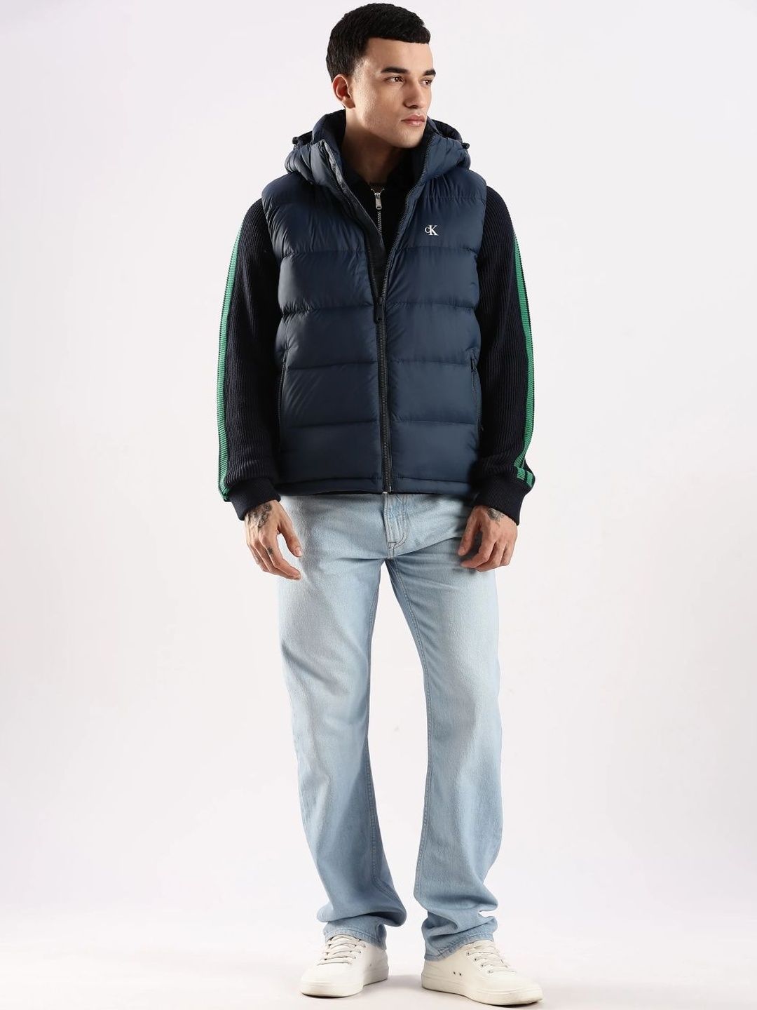 Calvin Klein Jeans Men Hooded Solid Padded Jacket
