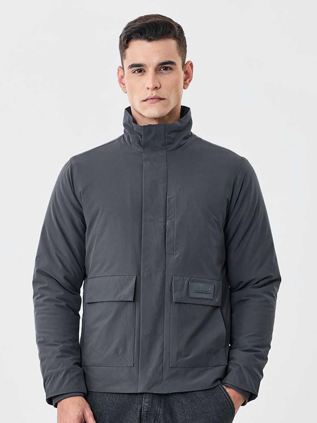 Snitch Charcoal Grey Solid Jacket