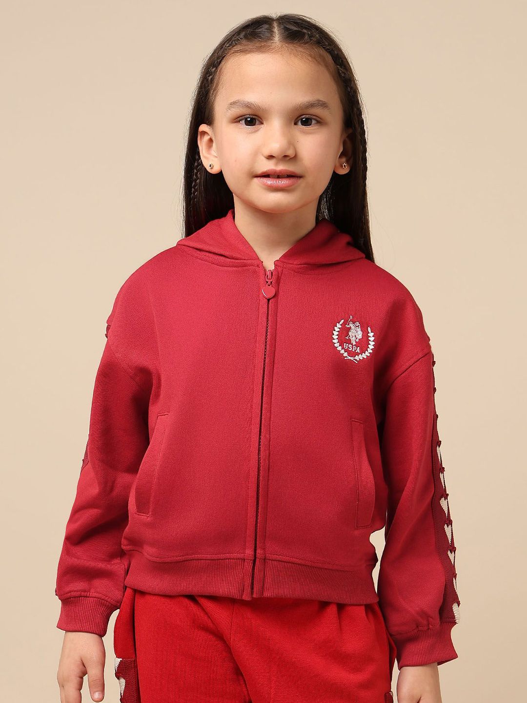 U.S. Polo Assn. Kids U.S. Polo Assn. Kids Girls Embroidered Hooded Sweatshirt