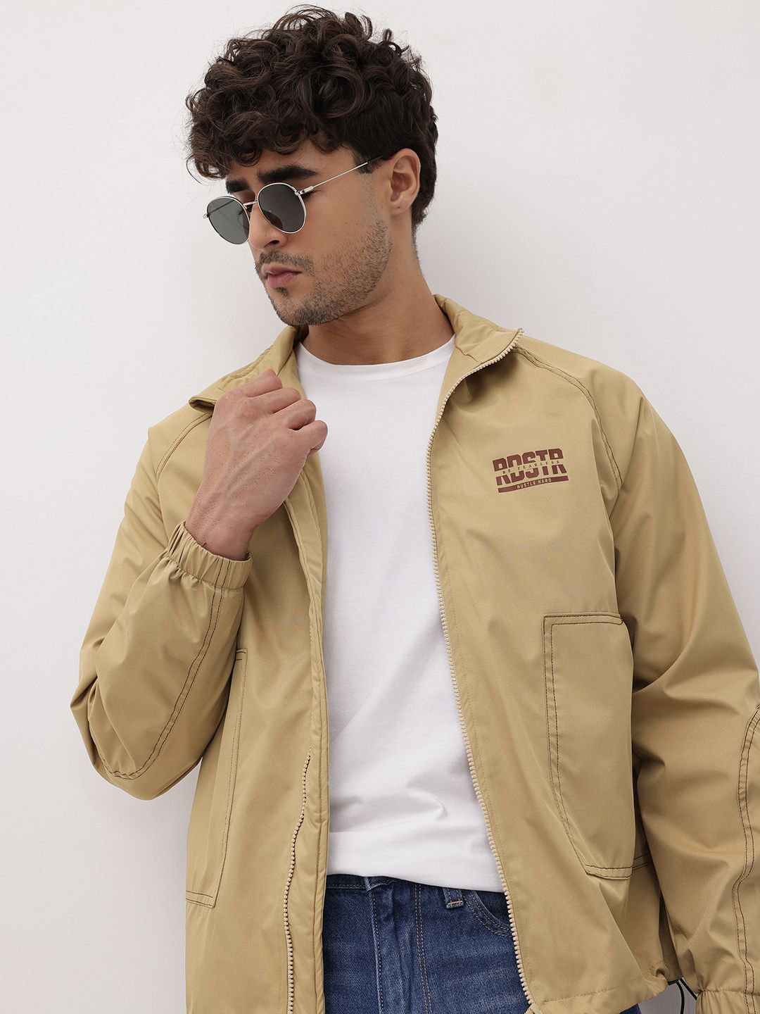The Roadster Life Co. Mock Collar Raglan Sleeves Tailored Jacket