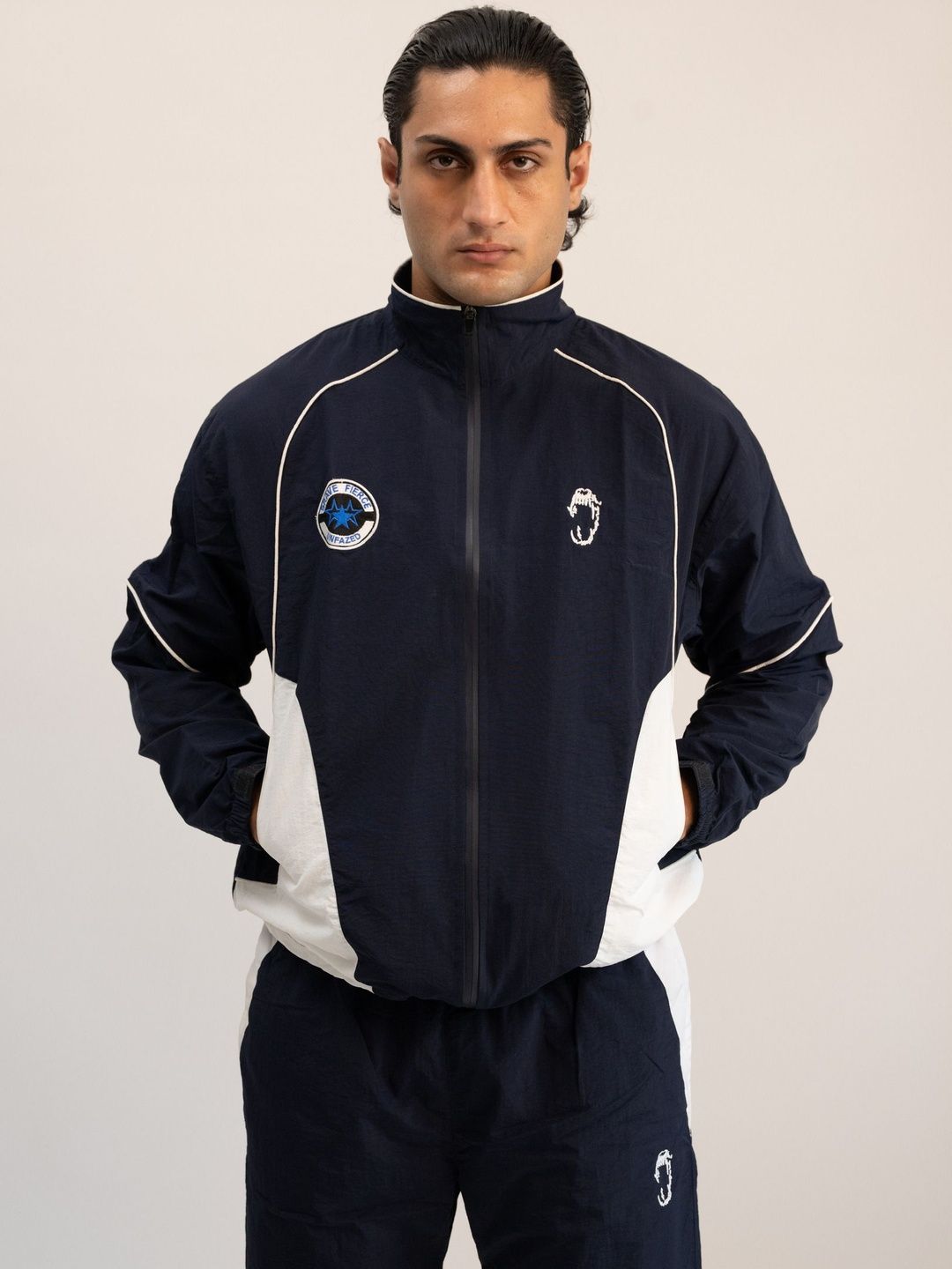 BAWSE. Unisex Brand Logo Colourblocked Lightweight Sporty Jacket