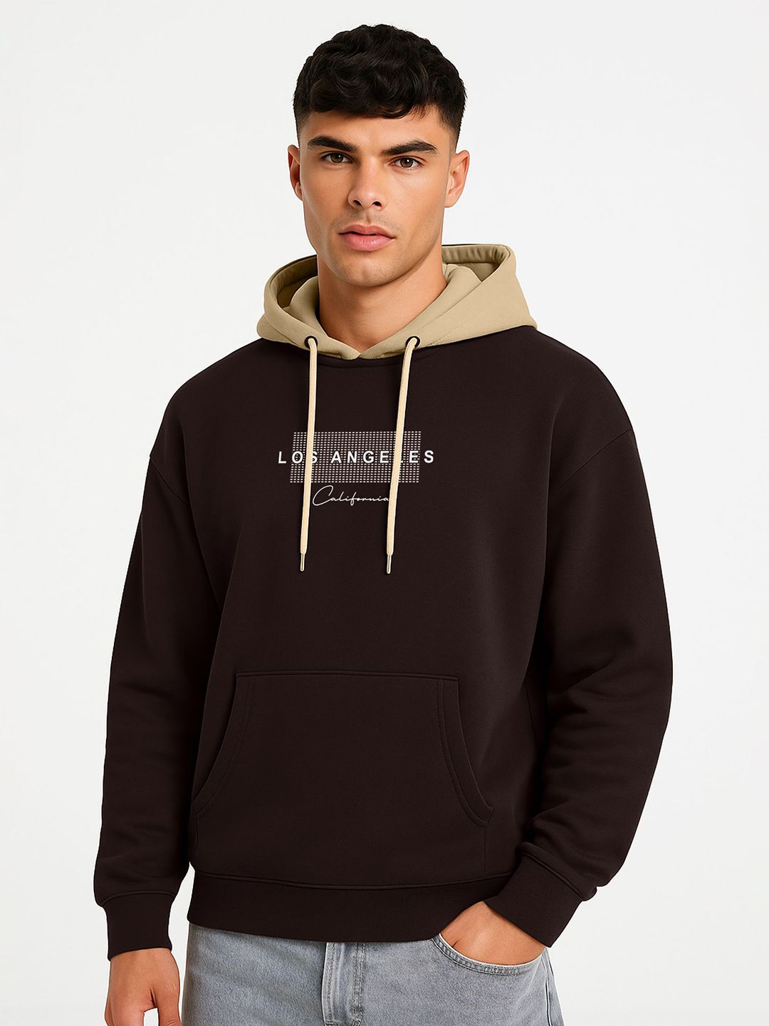 JUMPCUTS Men Printed Hooded Sweatshirt