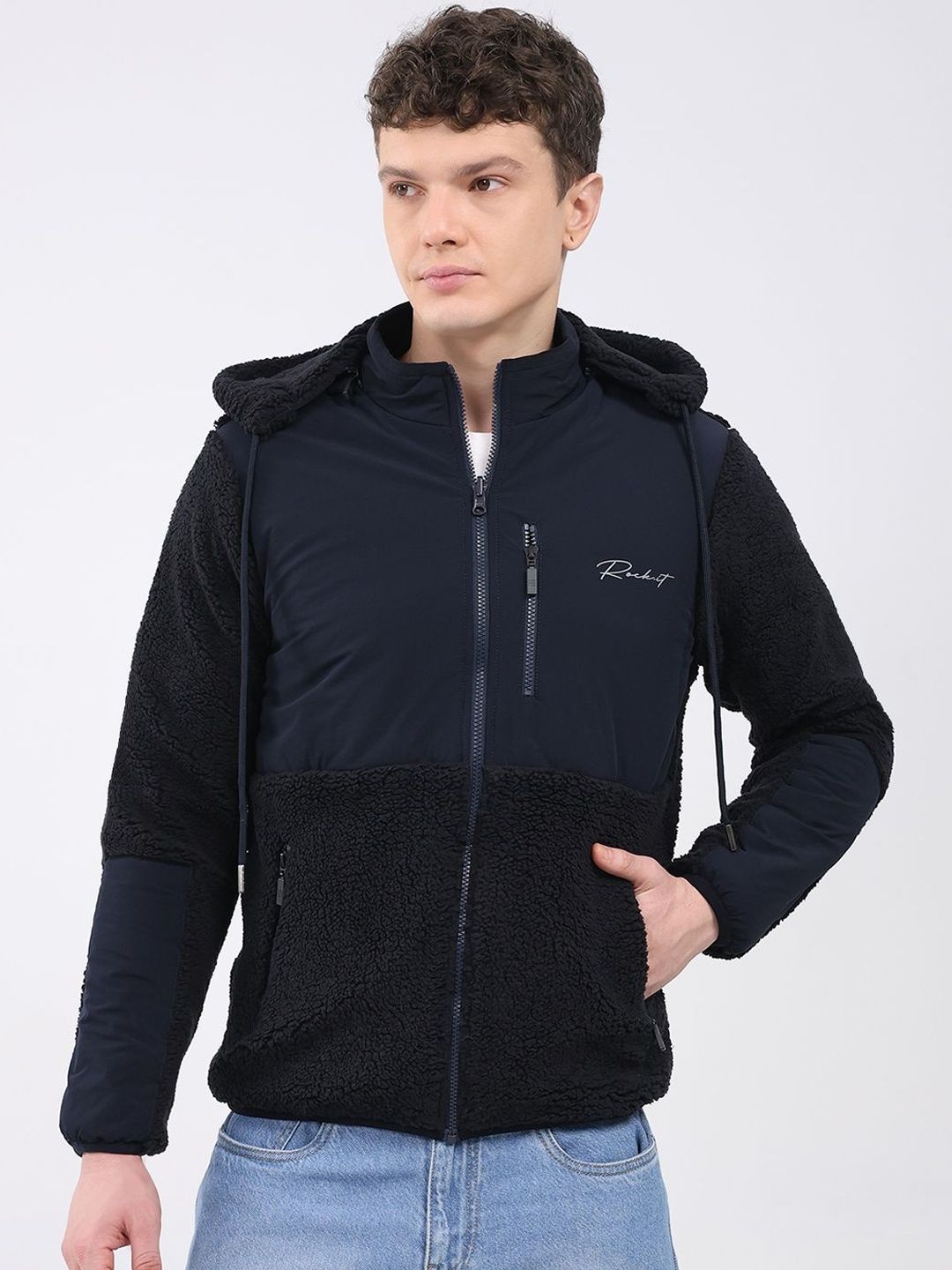 rock.it Men Colourblocked Reversible Puffer Jacket
