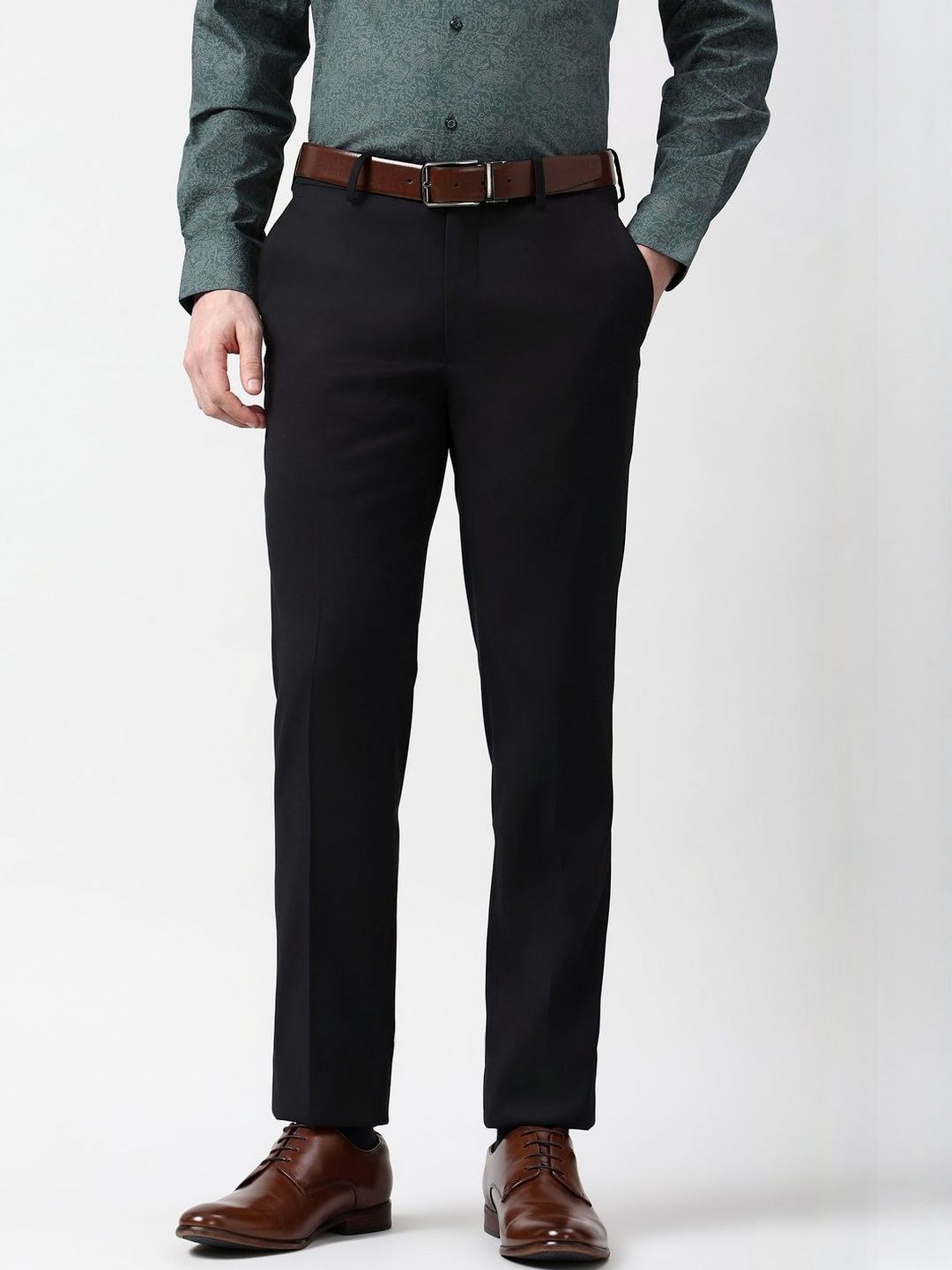 Peter England Elite Men Slim Fit Formal Trousers