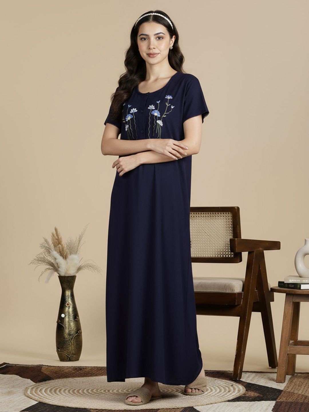 Juliana Dream Embroidered Maxi Nightdress